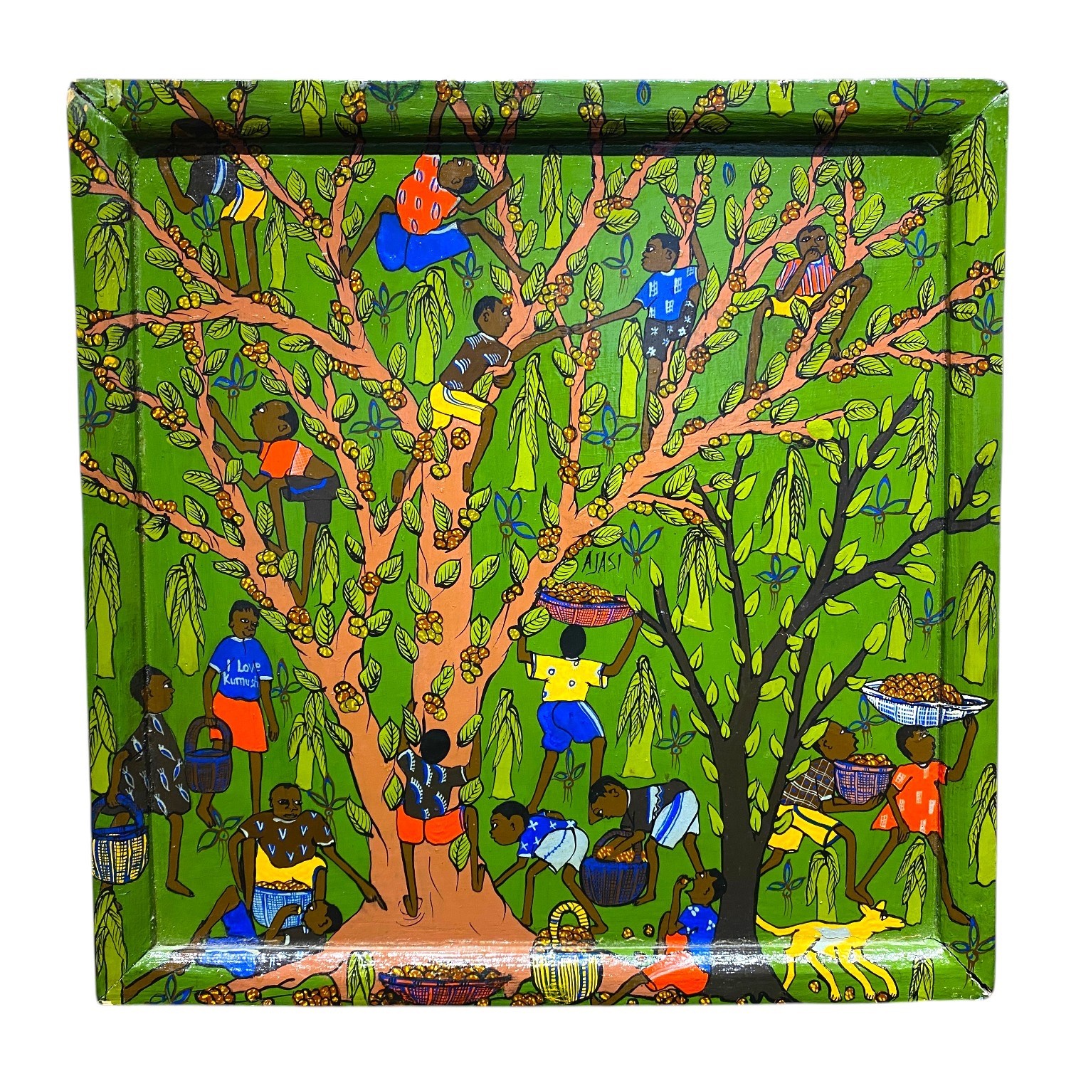 Ajasi Alama Painting Zimbabwe Africa Art Folk Children Decor