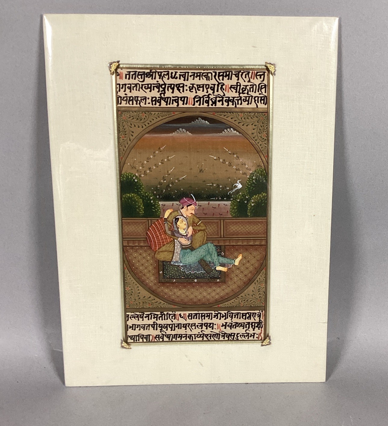 Rajasthani Miniature & Antique Painting of a Royal Couple in Love – 11.5×8.5”
