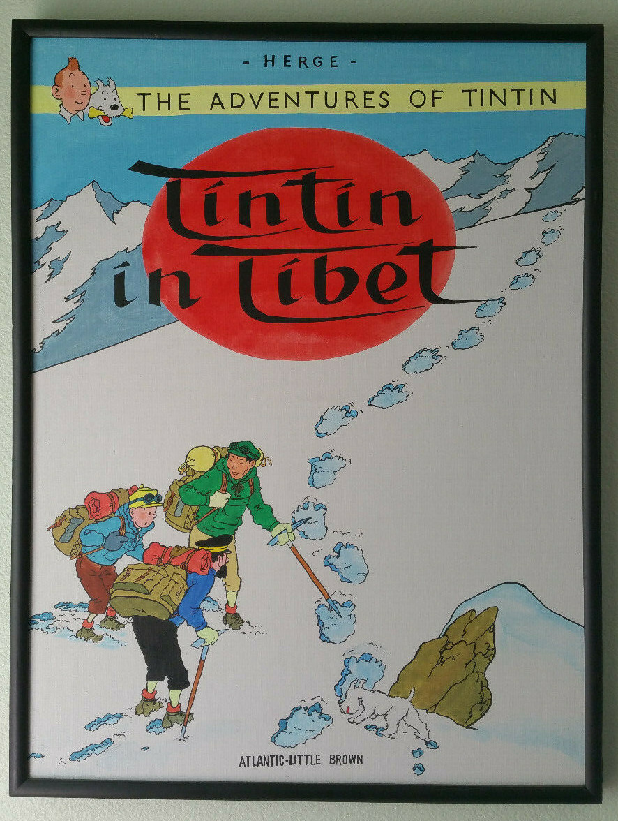 Painting Tintin in Tibet Acrylic Canvas Art 17×23 Handpainted Unsigned