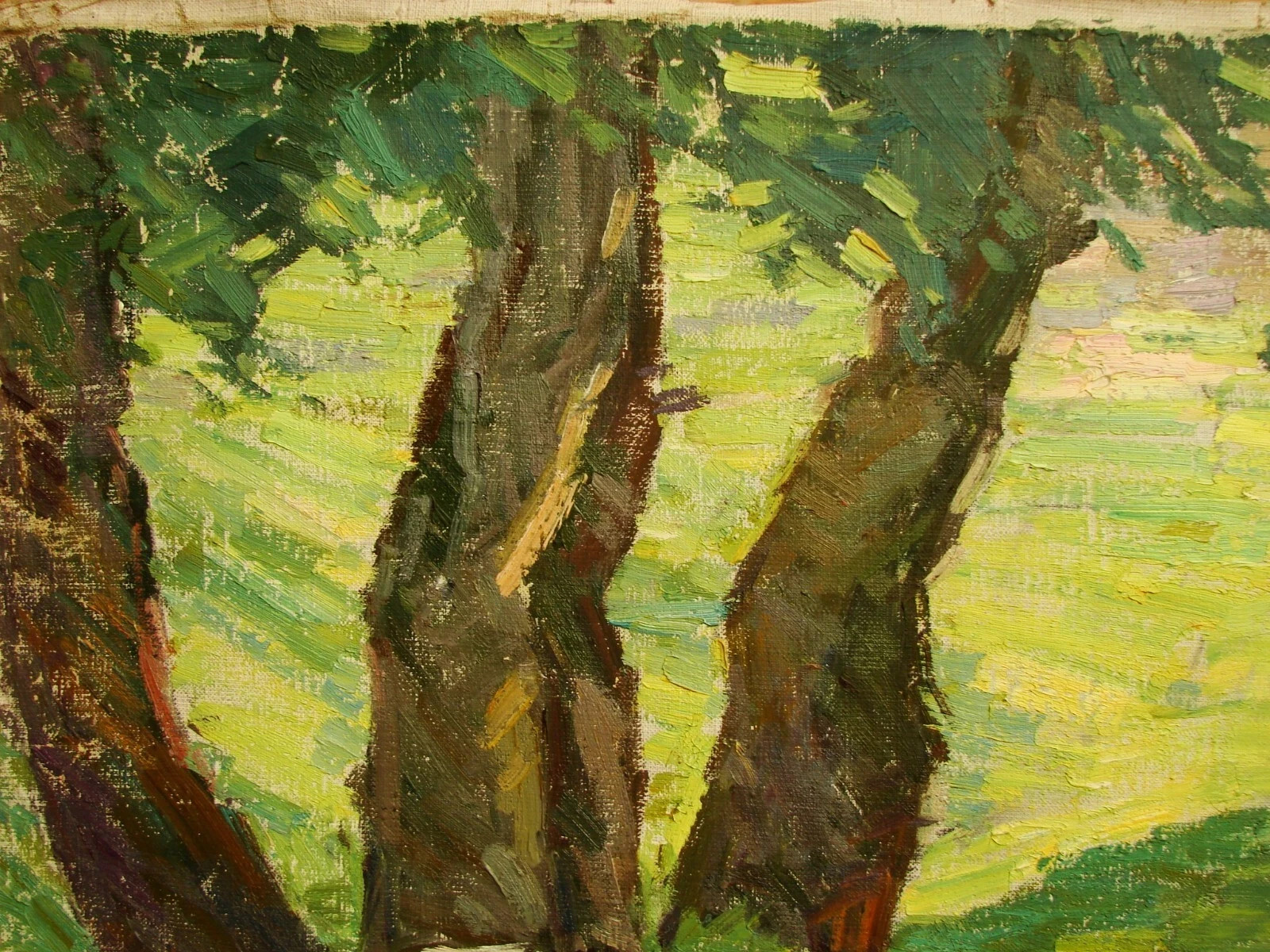Ukrainian Soviet Oil Painting impressionism Still Life receiver kettle sunny day