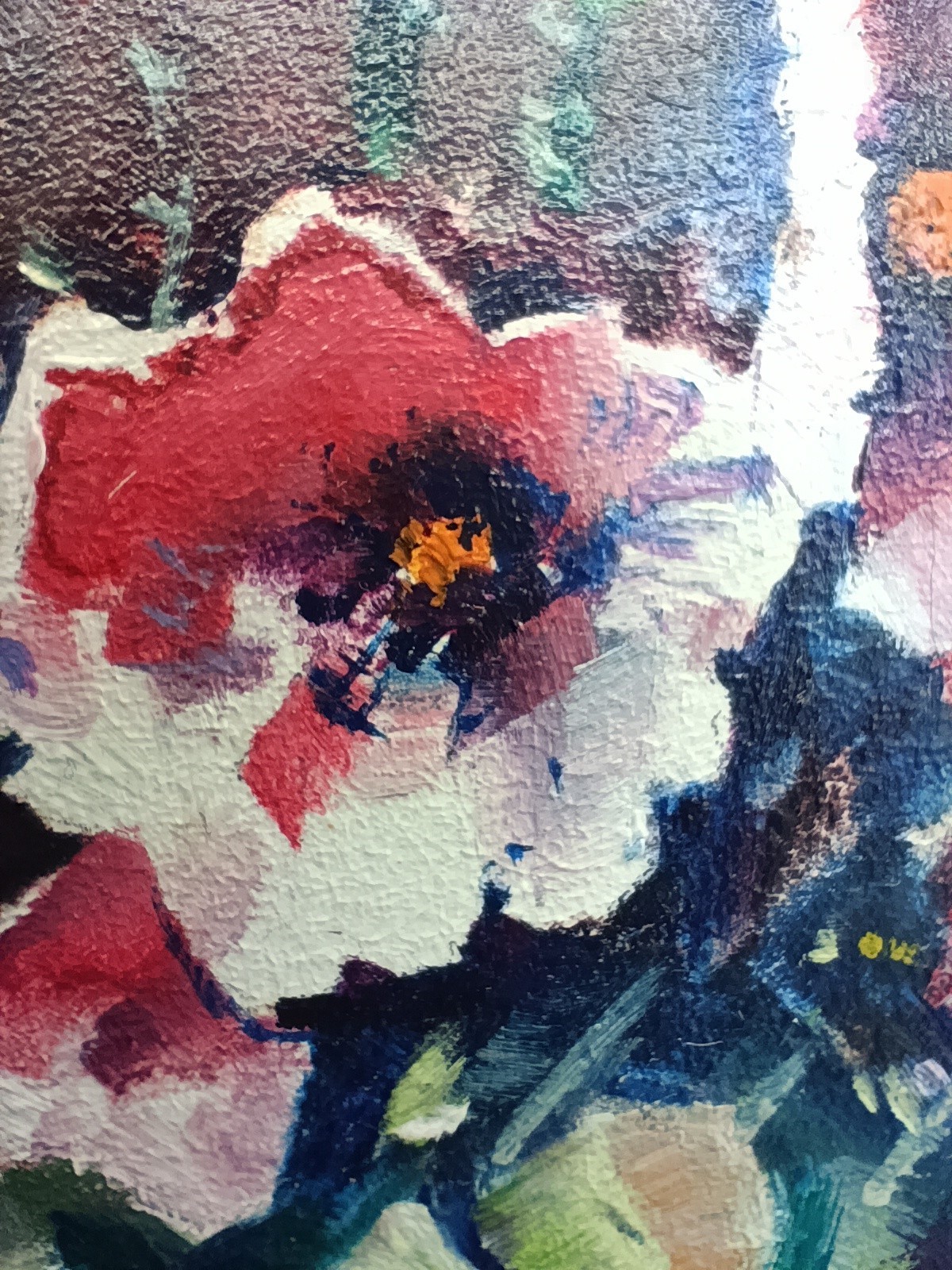 Meadow Flowers Original Oil Painting 4×6 Framed Signed Wildflower Landscape Art