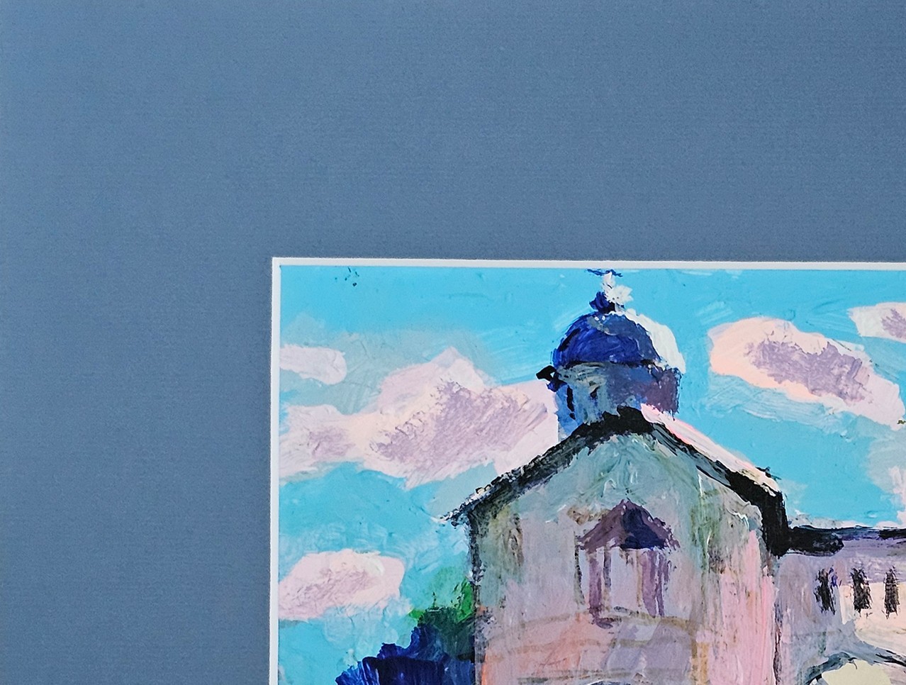 Oil painting Monastery Ukrainian painter canvas Unframed original landscape