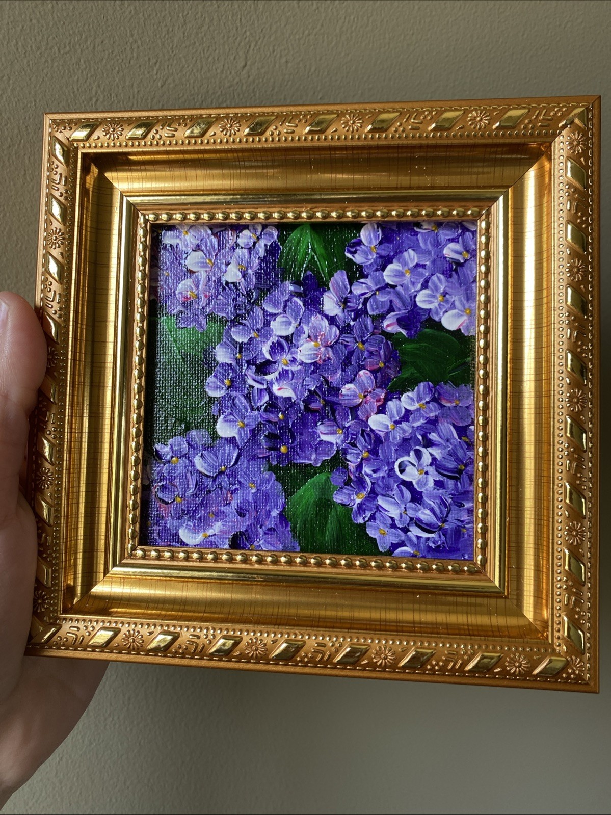Hydrangea ,abstract Flower,Original Acrylic Painting On Canvas Panel,4/4 Framed