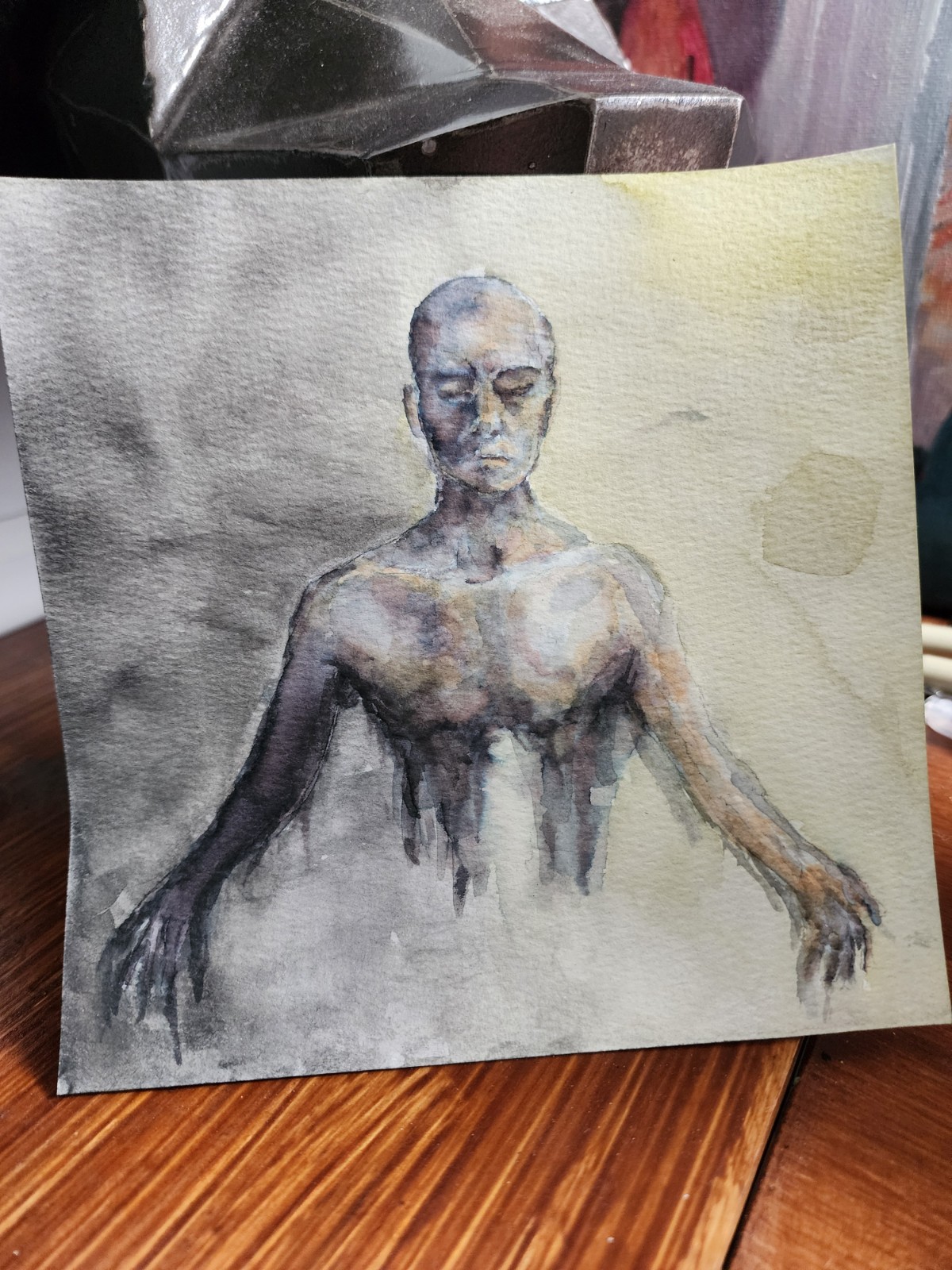 Original Watercolor Fan Art – 6×6 on paper inspired by Tool’s The Patient