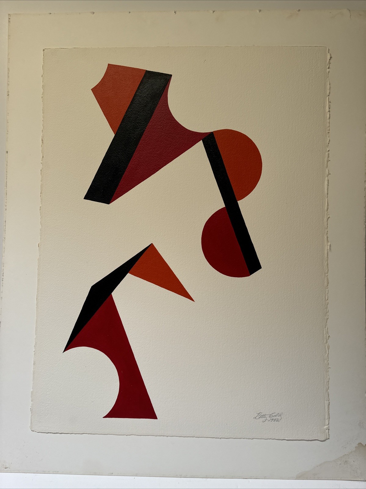 BETTY GOLD PAINTING CONSTRUCTIVISM CUBISM ABSTRACT MODERNISM VINTAGE FAMOUS ART
