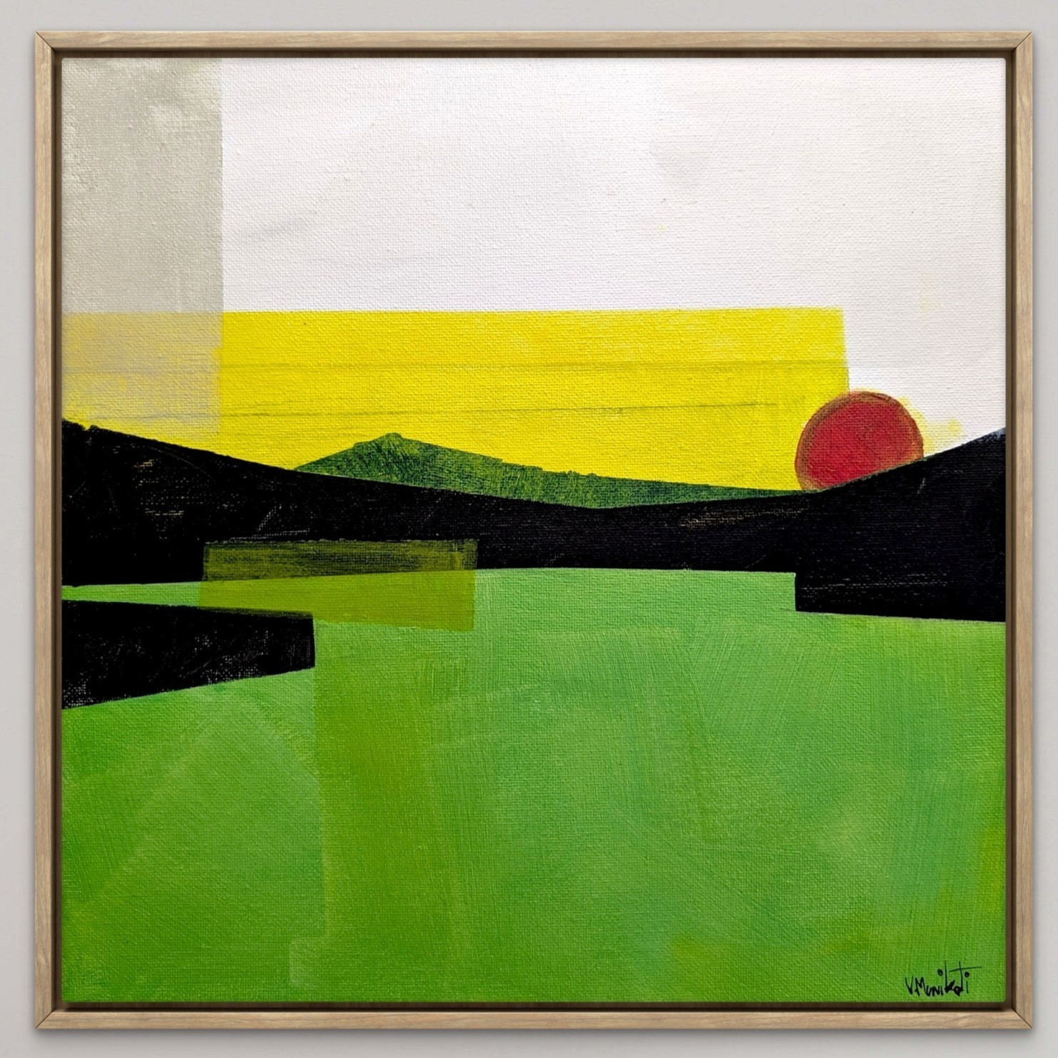 Original Painting. Acrylic on 12×12 Inch Canvas. ‘Coastal Sunset’