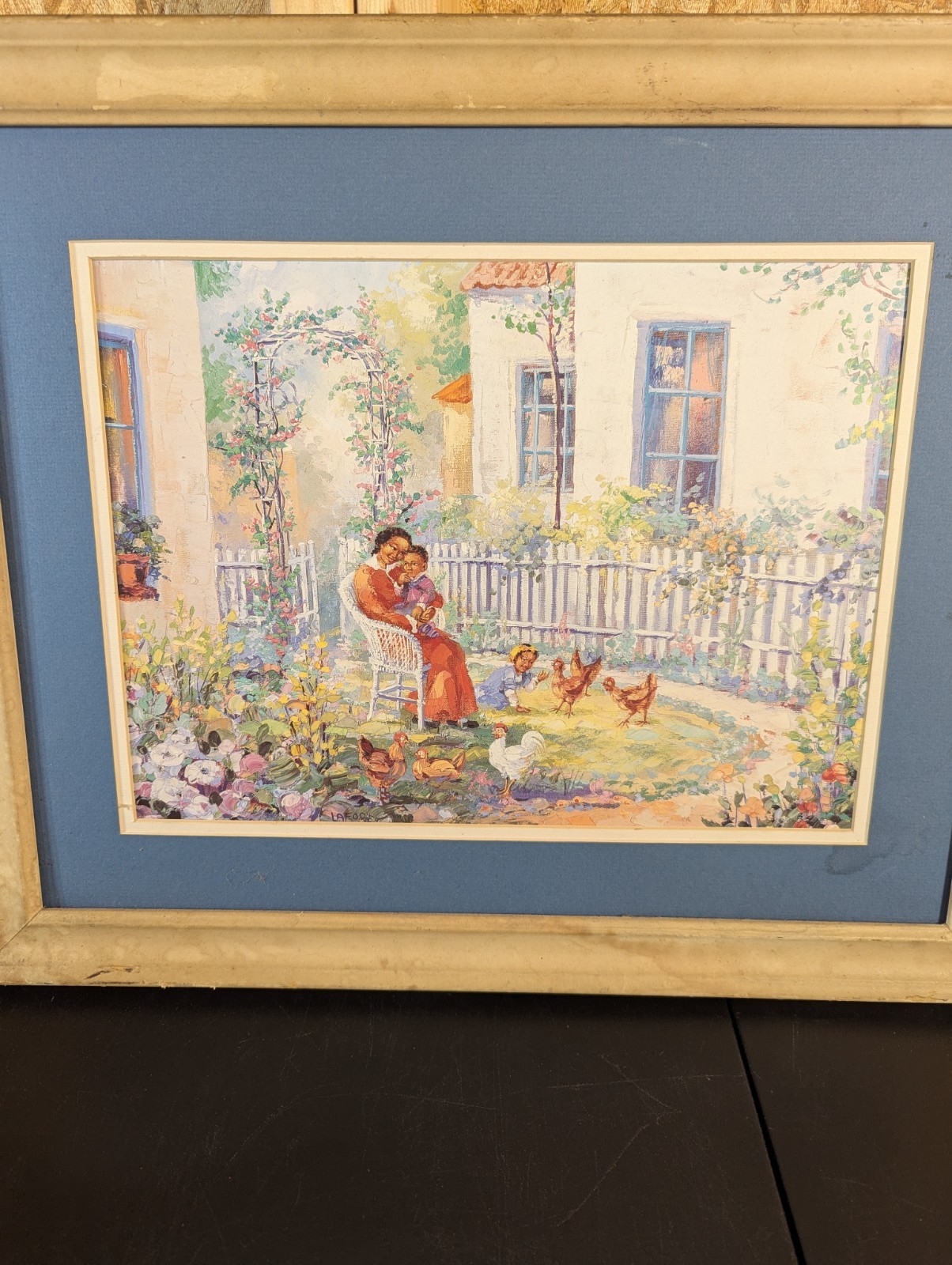 African American Art Print Mom With Child In A Garden By Eugene La Foret