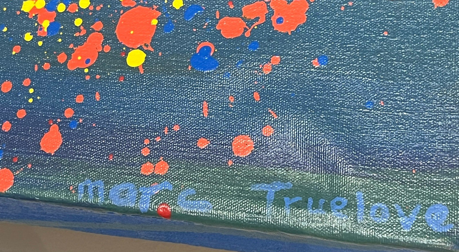 VTG Original Abstract Expressionist Art Work Acrylic Painting Marc Truelove 85”