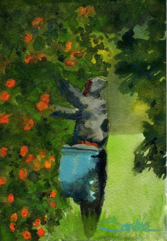 Pixie Picker : SandraWatercolors™ California : Small ORIGINAL PAINTING Ojai
