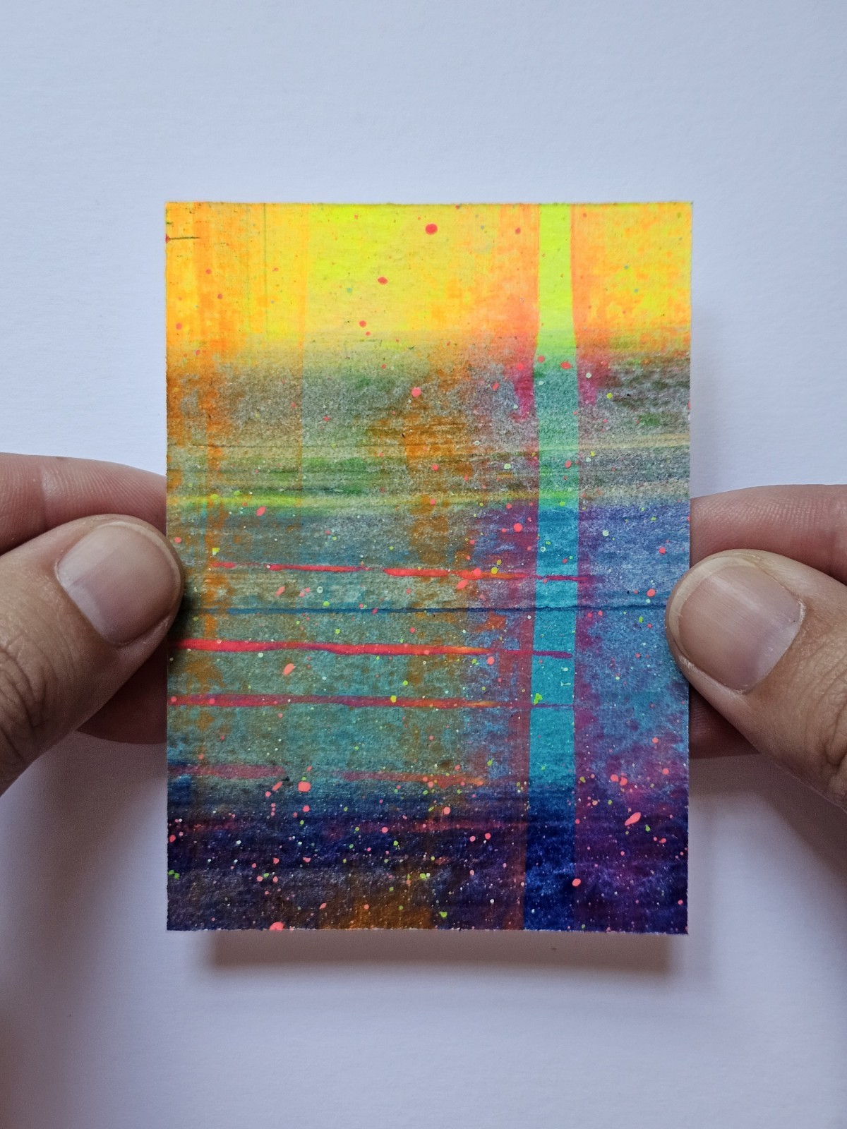 ACEO Quadriptych Original Abstract Scrape Landscape, Jackie T Creates, Series 10