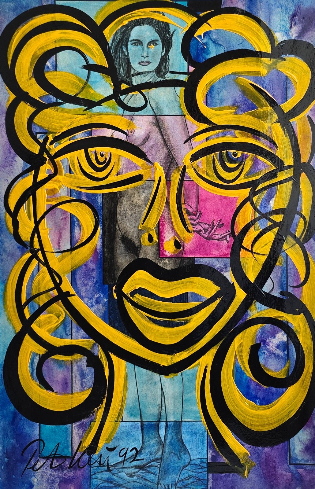 Peter Robert Keil (Born 1942 Züllichau) Oil/Acrylic Mix Portrait Painting