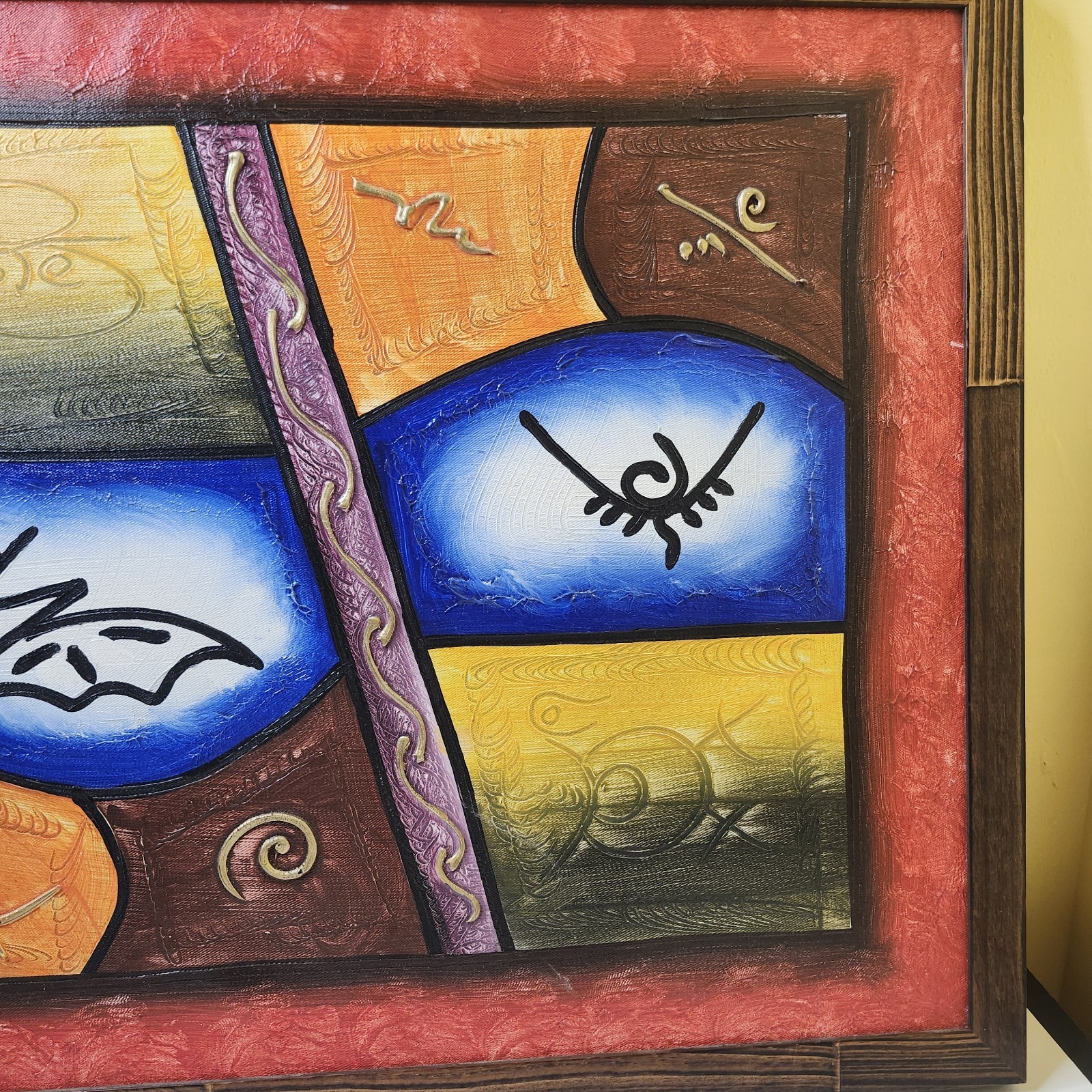Large Hand Painted Painting Abstract 25-1/2 By 21-1/2 Inch