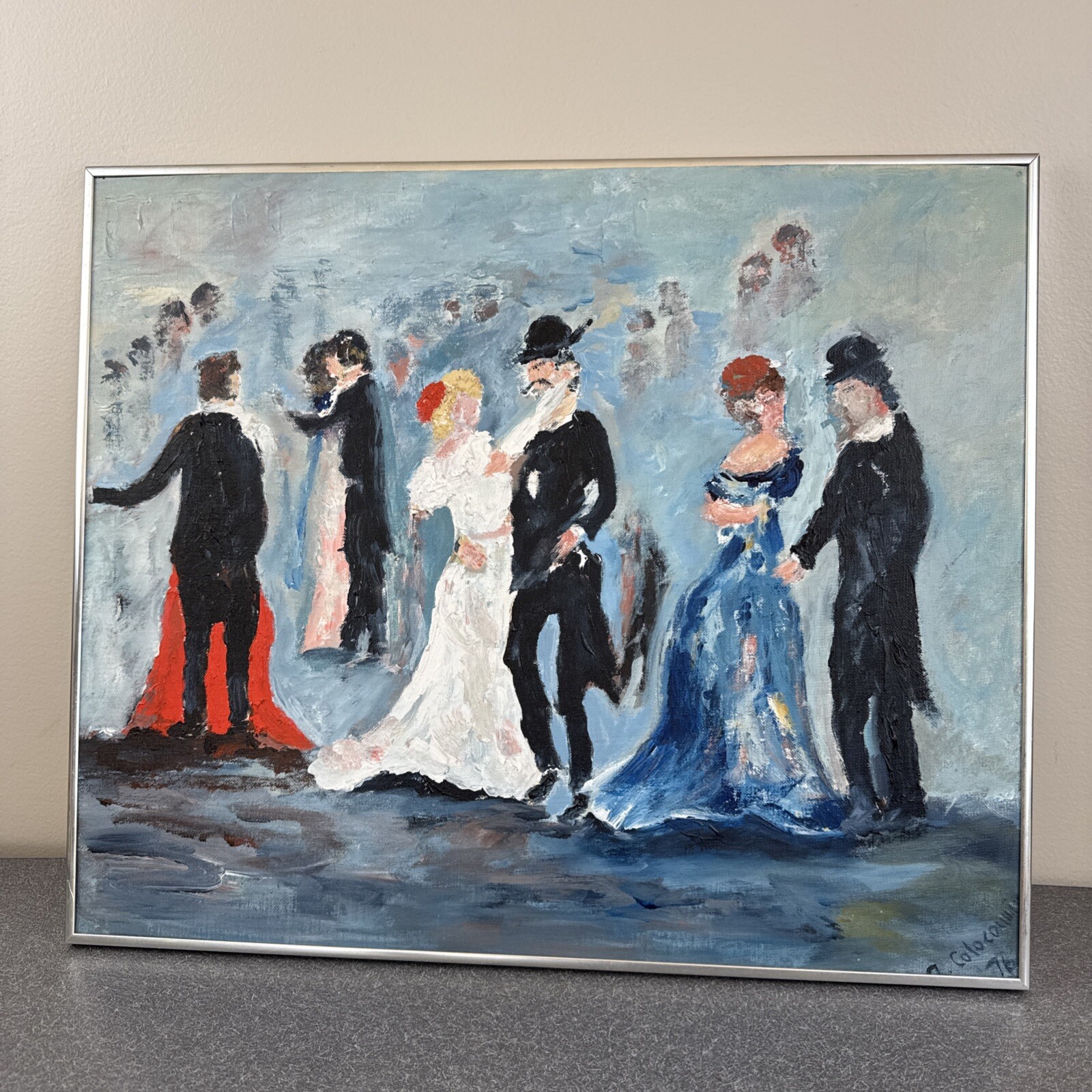 Oil Painting Ballroom Dancing 1976 Signed A. Colocou…? 24×20
