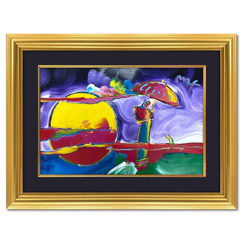 Peter Max «New Moon» Framed Acrylic Mixed Media (36.5″ x 48.5″) Hand Signed