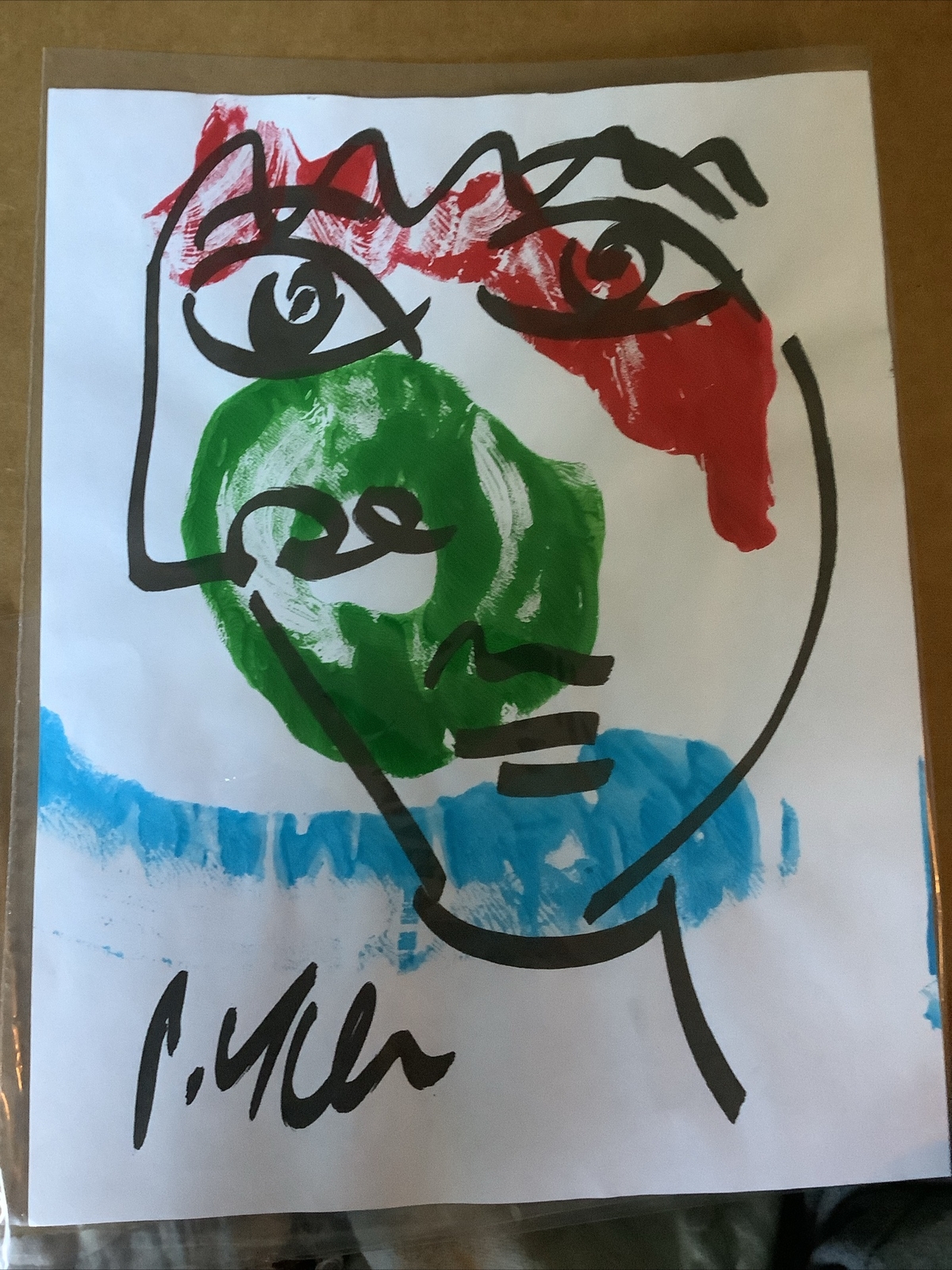 Peter Robert Keil Abstract Acrylic Portrait~ Signed Original Painting