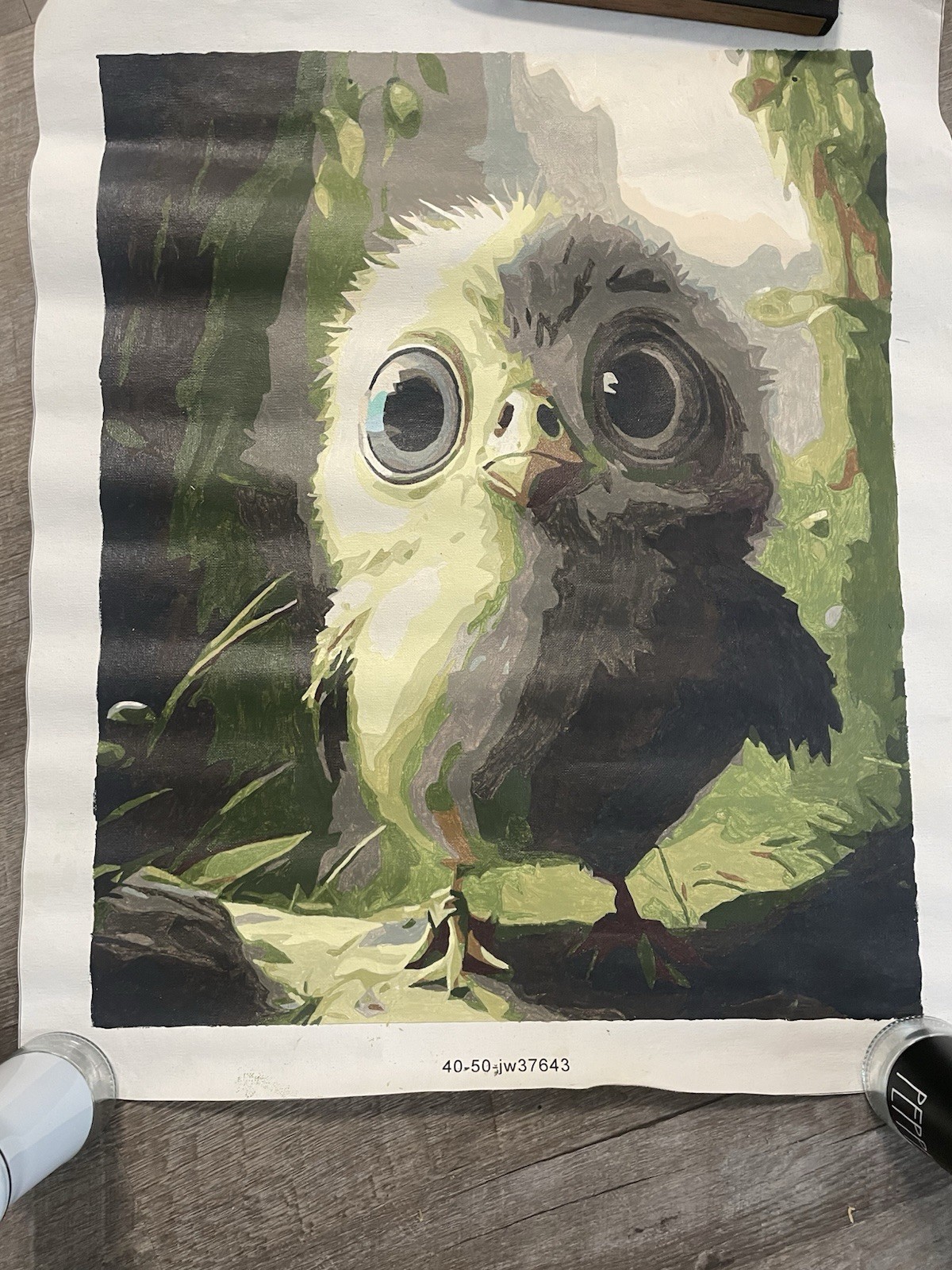 Finished Paint By By Number, Big Eyed Chick