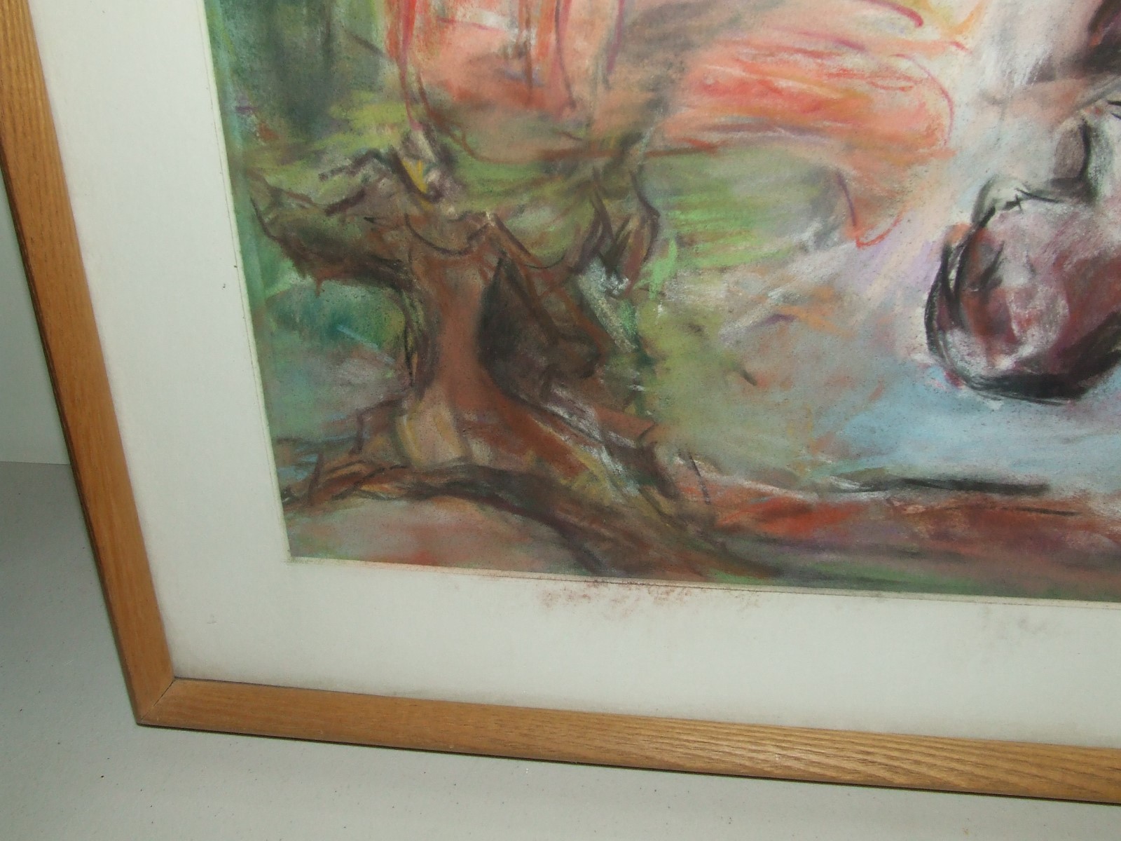 Huge Tortured Souls Framed Signed Pastel Painting by Listed Artist Suzanne Hodes