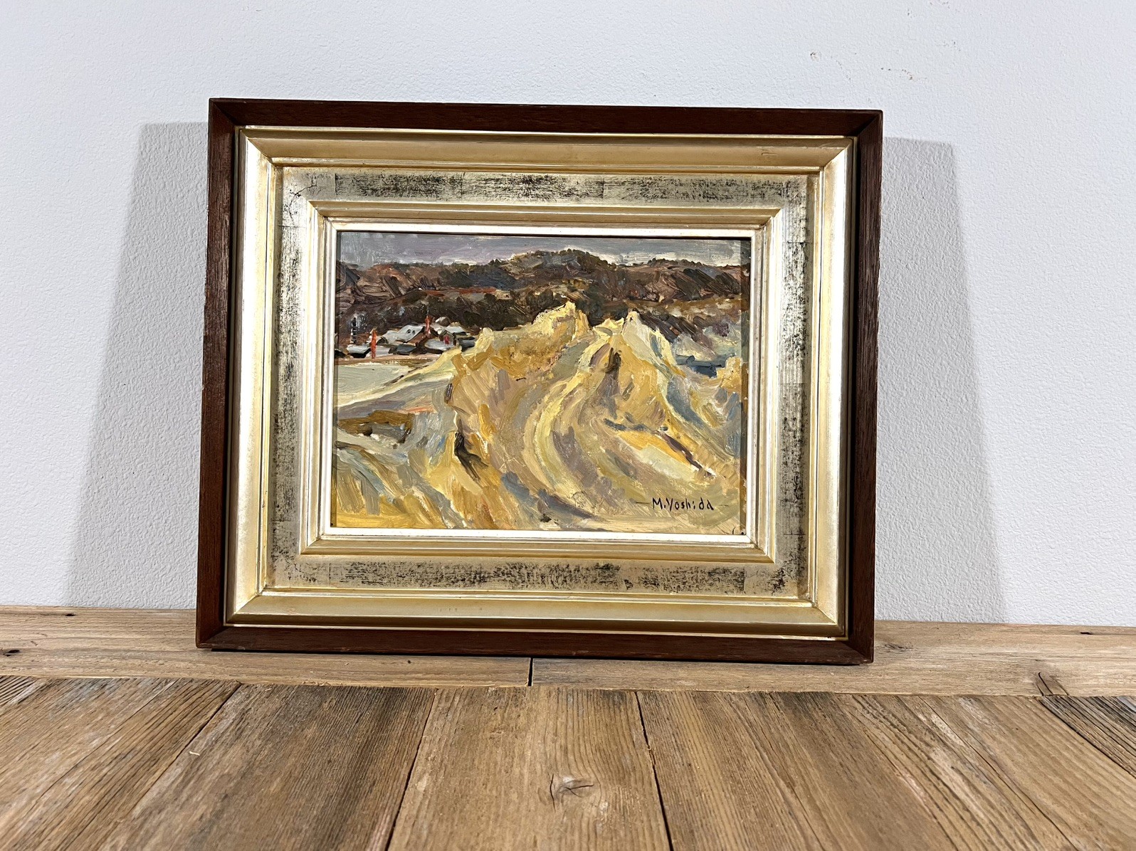 1960s Japanese Vintage Landscape Oil Painting Semi Antique Oil Painting