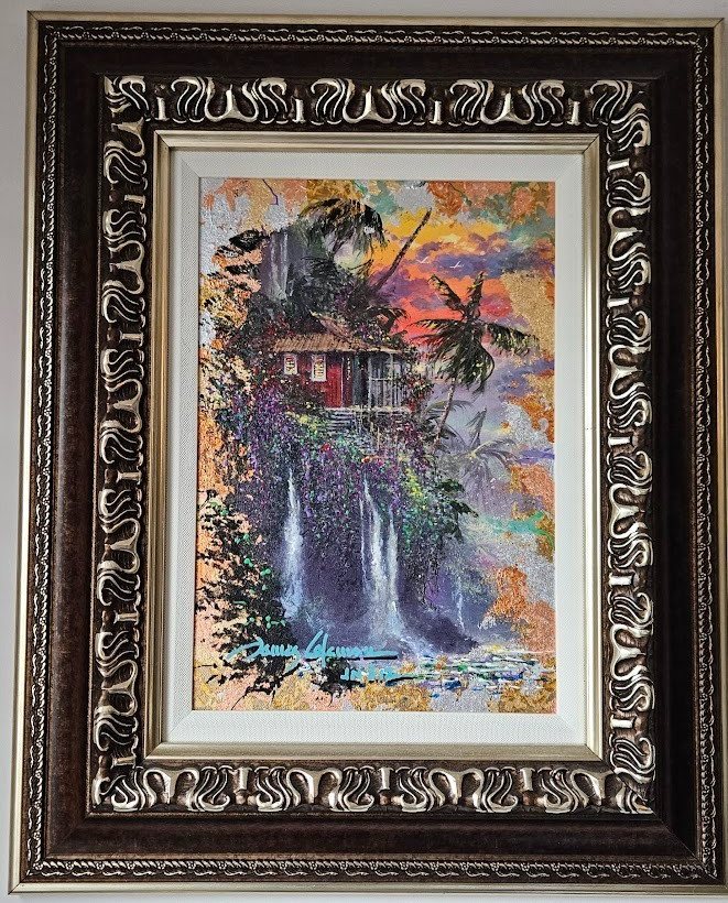 Original JAMES COLEMAN «Tropical Melodies» Mixed Media on Canvas Signed-COA
