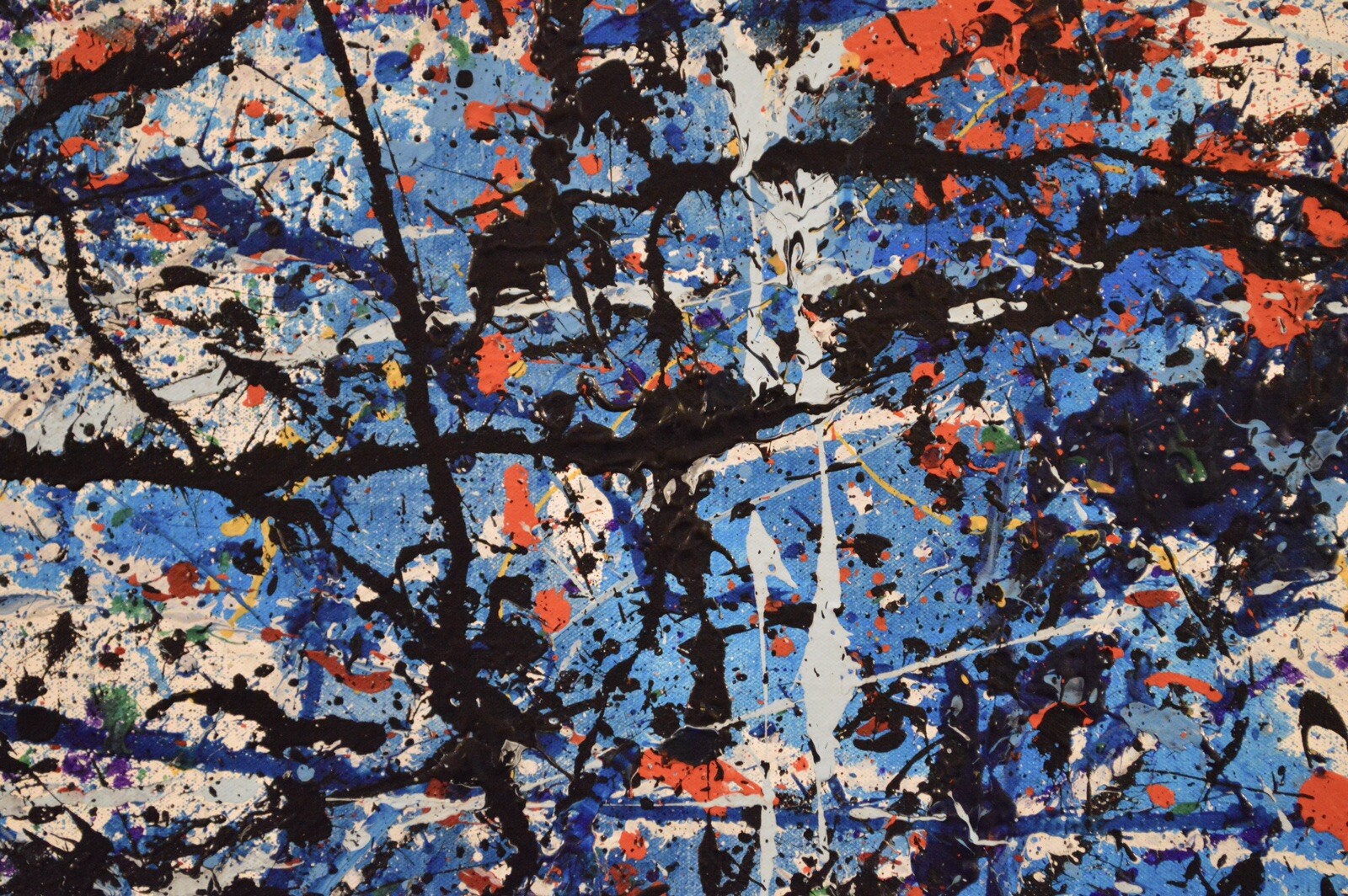 Pollock/Richter style Professional Painting 81” X 62”(6ft 9in)Abstract Modern XL
