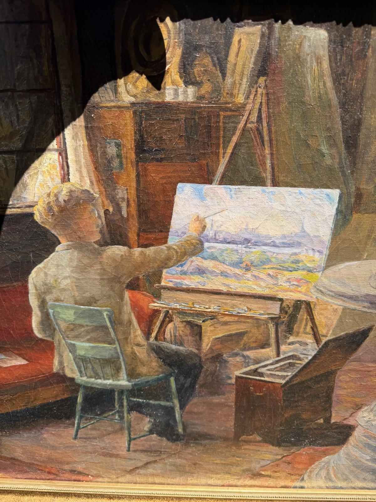 Nicely Executed Impressionist Oil Painting Turn Of The Century Signed On Back