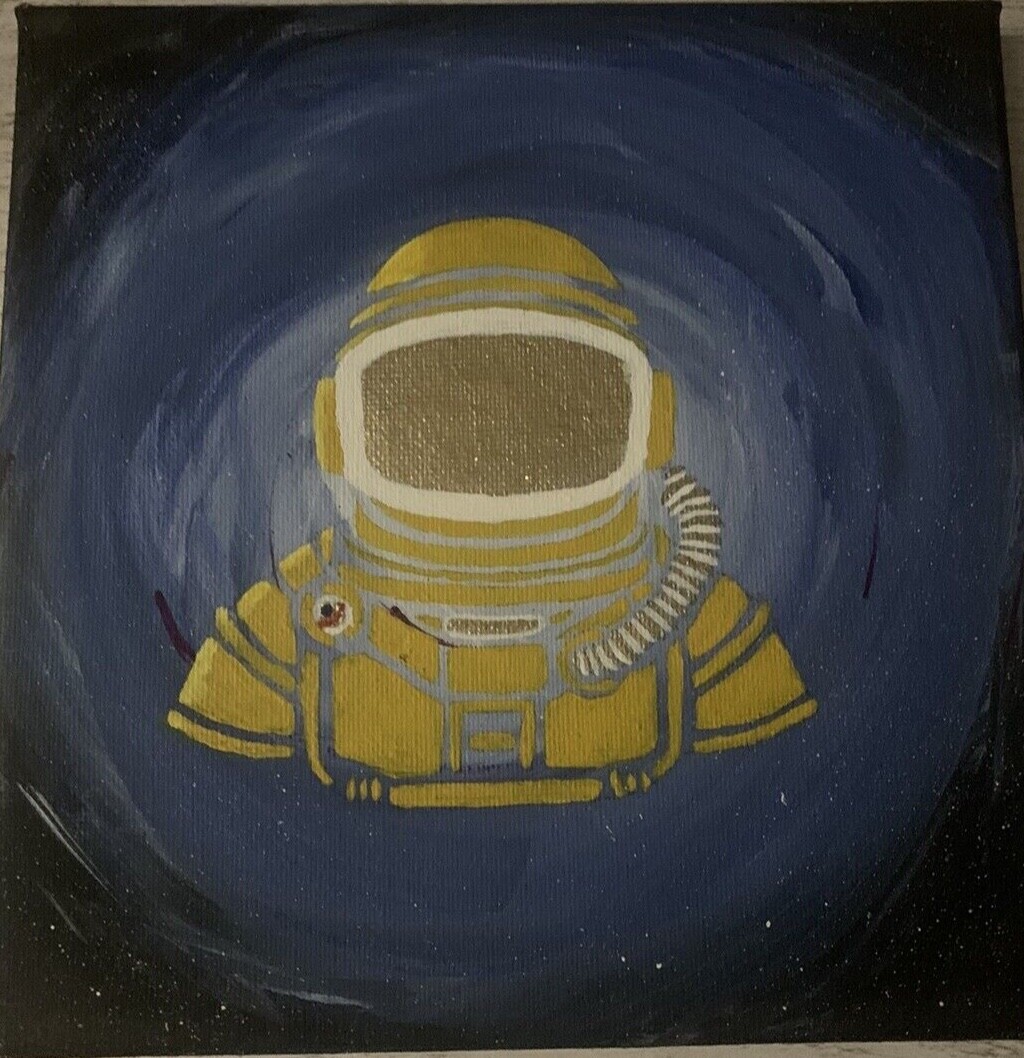 Astronaut painting expressive 7×7