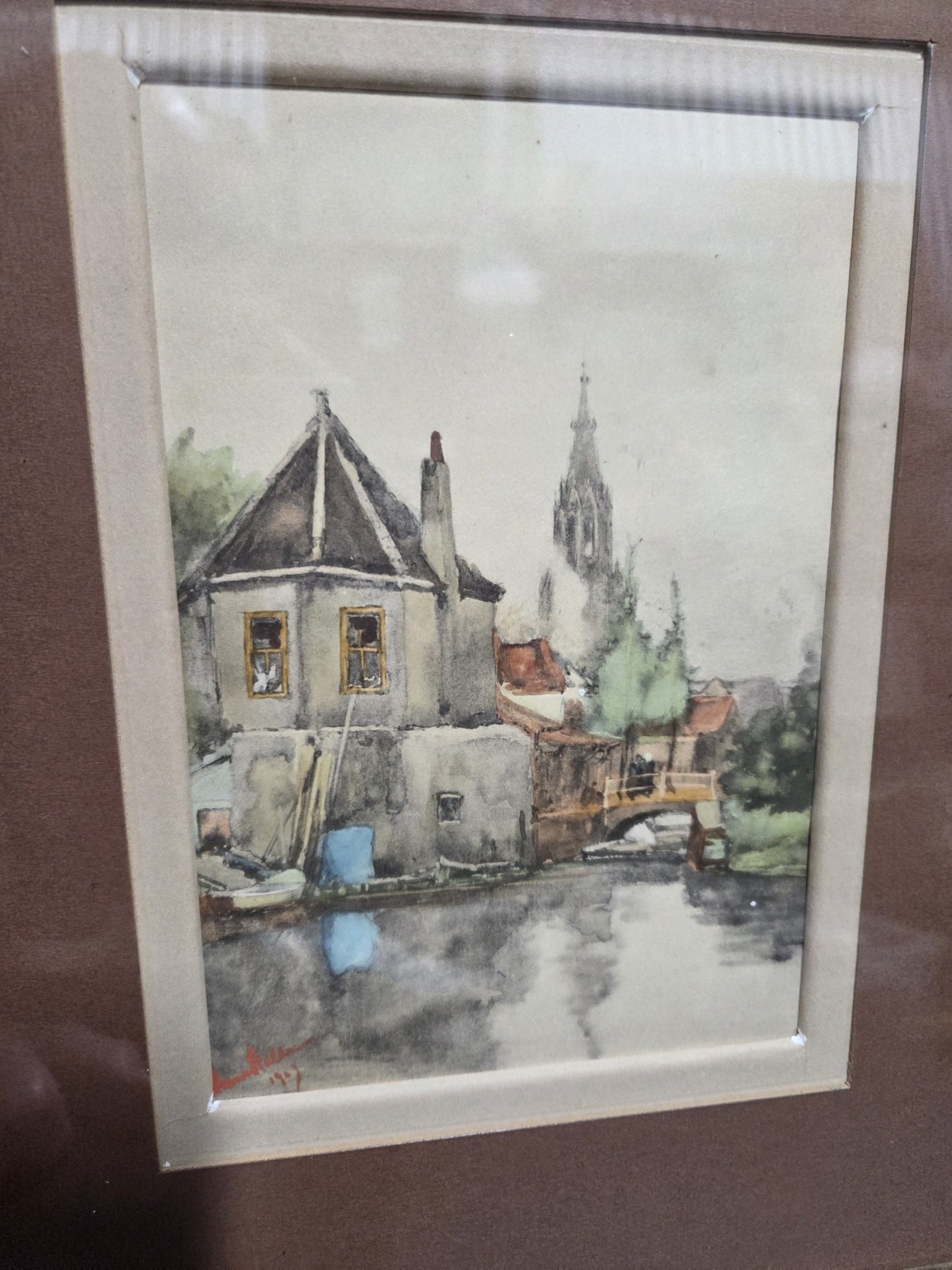 Franz Walden Framed Water Color 1903 Signed