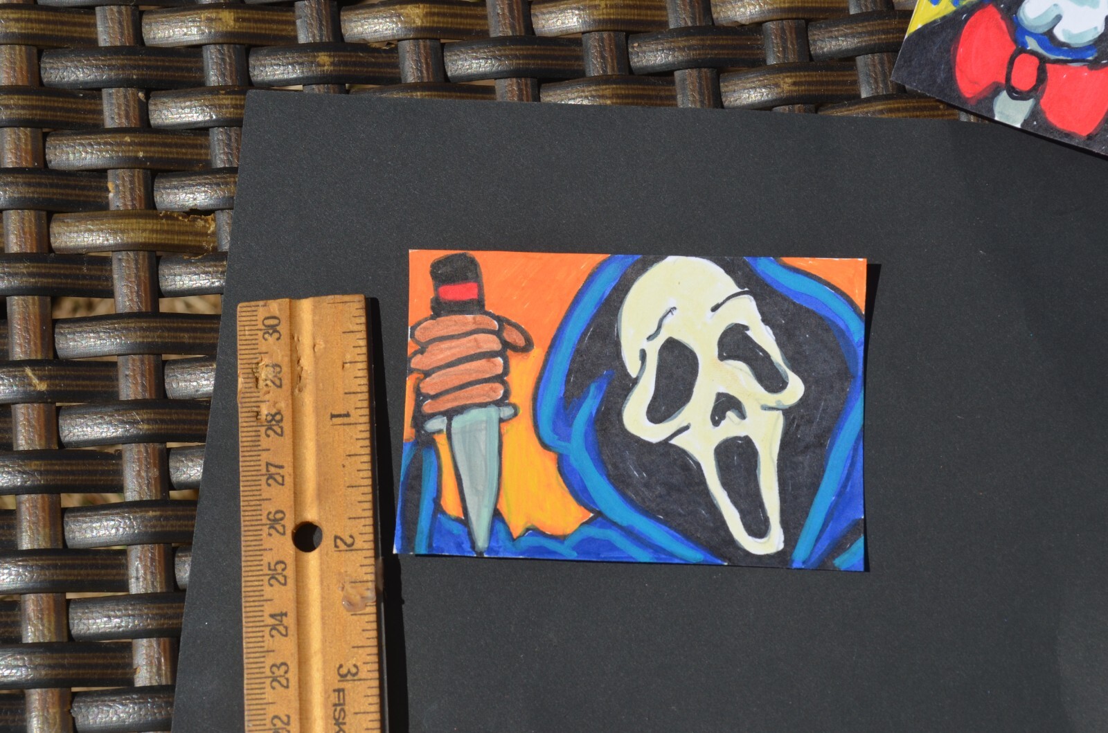 ACEO Original Art Comic Horror Scream Killer Original not print mixed media