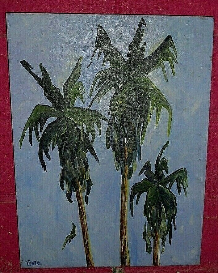 MERCEDES BANTZ original painting Tropical Palm Trees Contemporary 24″ X 18″
