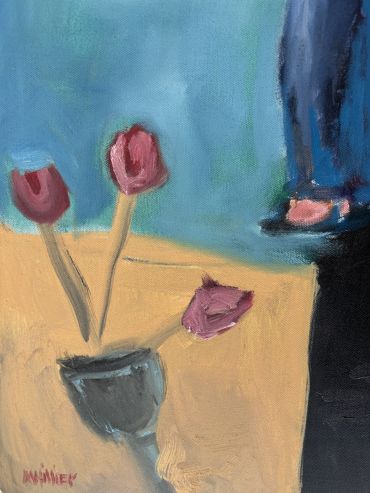 Family HIstory Collage original figurative oil painting 28×22 in Mary Hillier