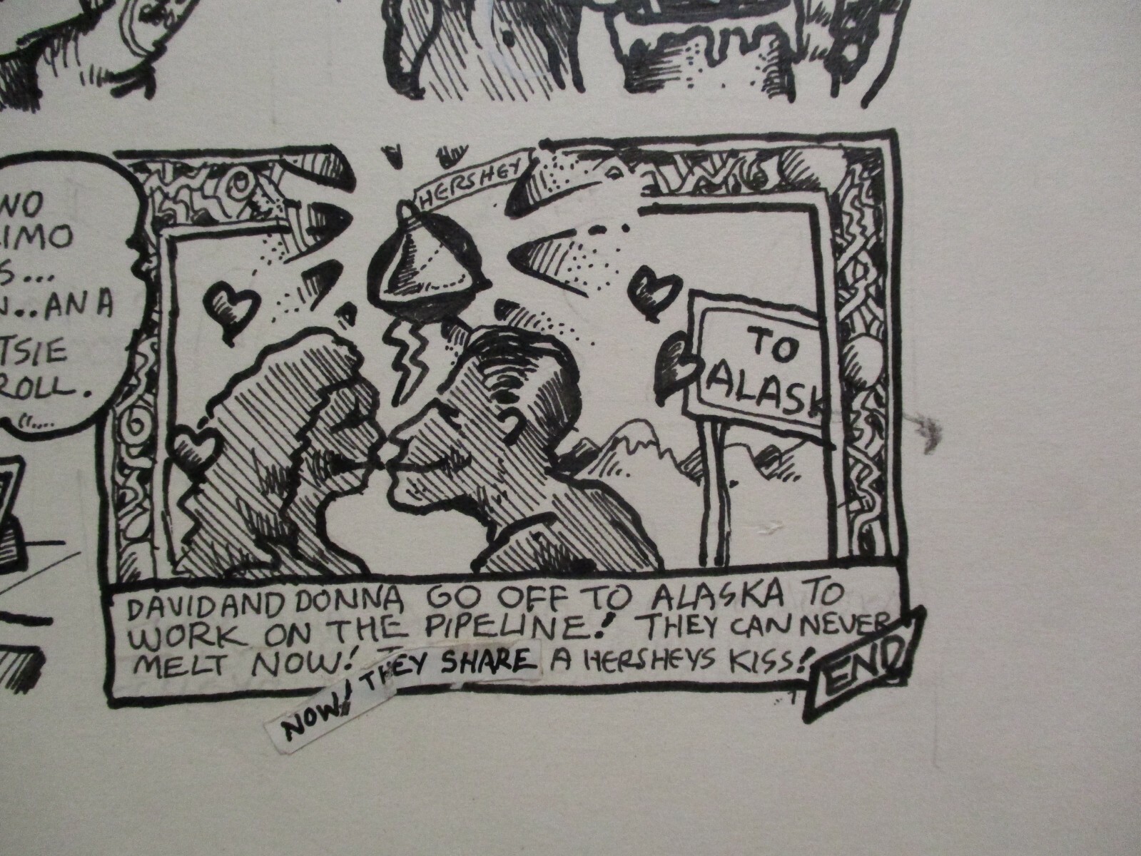 VINTAGE ORIGINAL PAINTING ILLUSTRATION 17″ CANDY BAR COMIC ART BY DOUG HANSEN