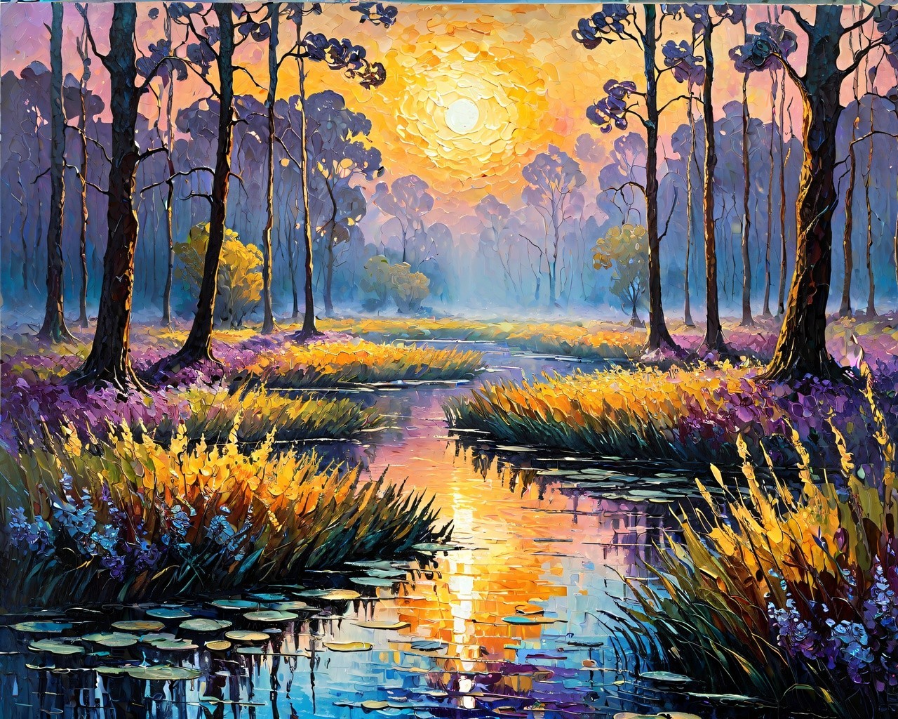 Leonid Afremov MAGIC LOUISIANA Oil Painting 30″x24″ by Official Studio GICLEE