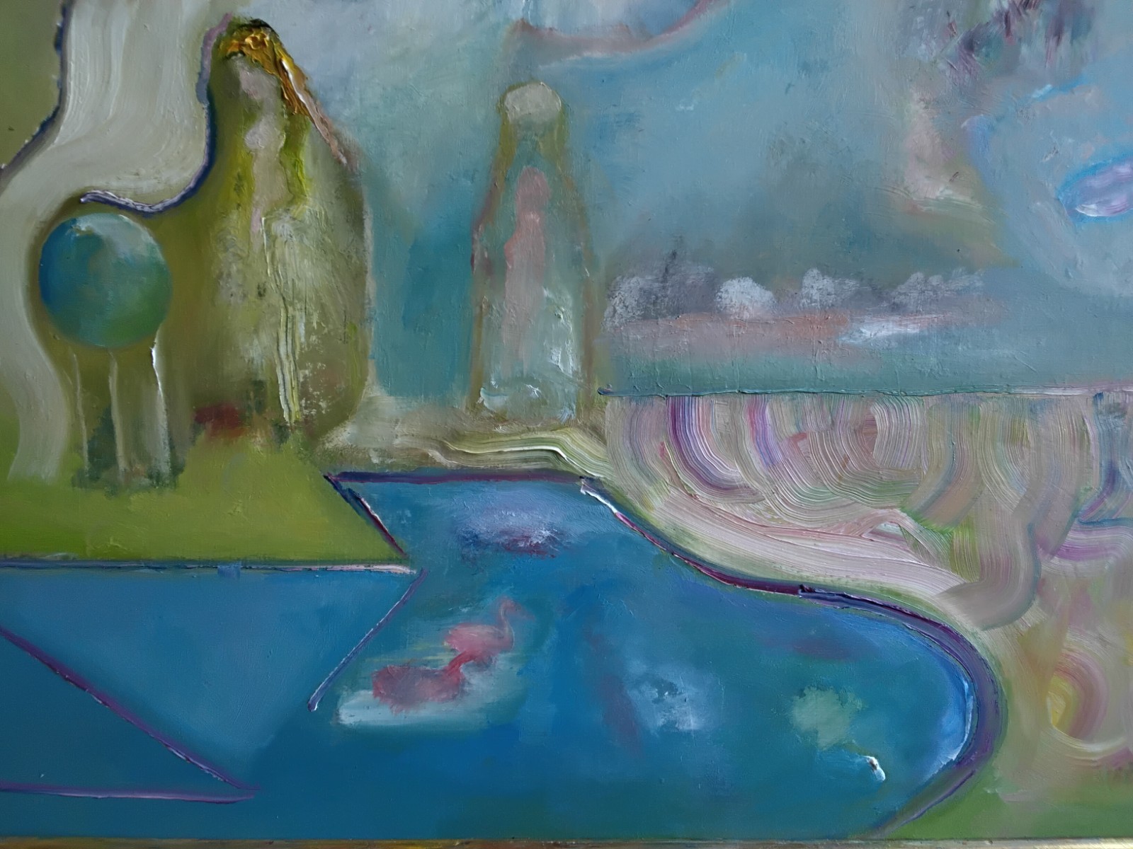 abstract oil on masonite