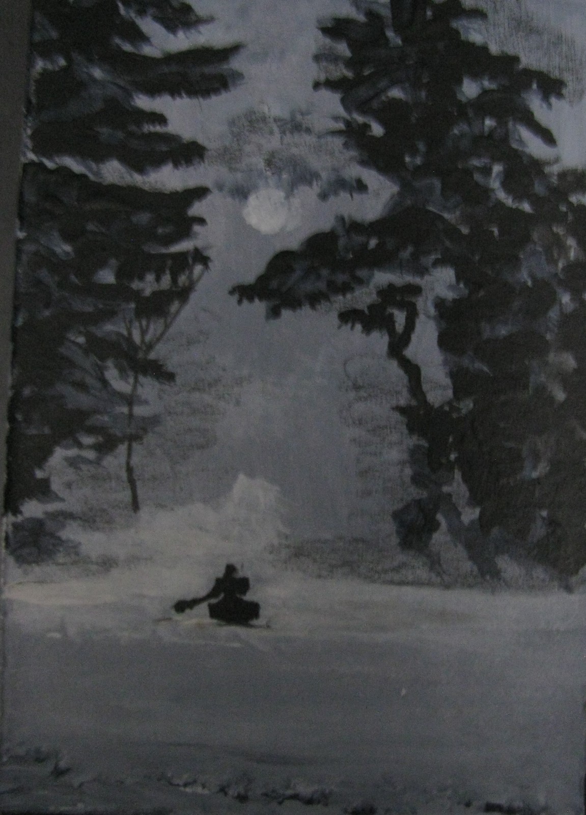 A1226 ORIGINAL ACRYLIC ACEO PAINTING BY LJH – Misty Morning