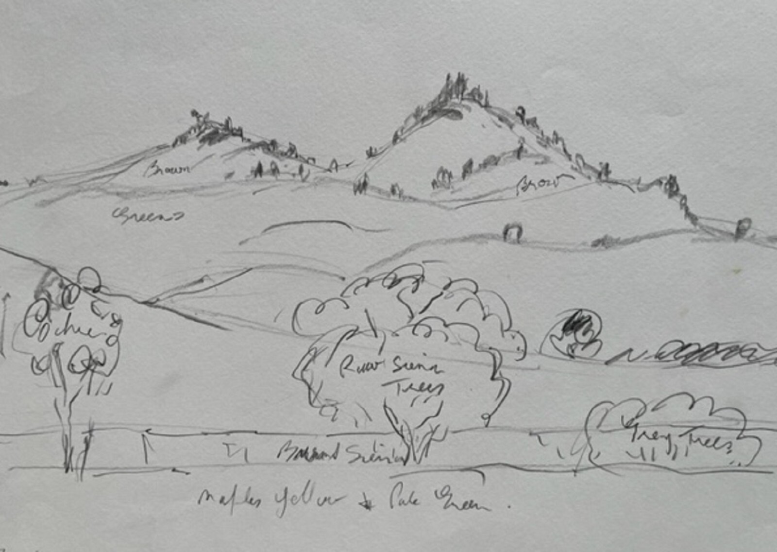 JOHN TAYLOR AUSTRALIAN PENCIL «FLINDERS RANGES SKETCH» 1993