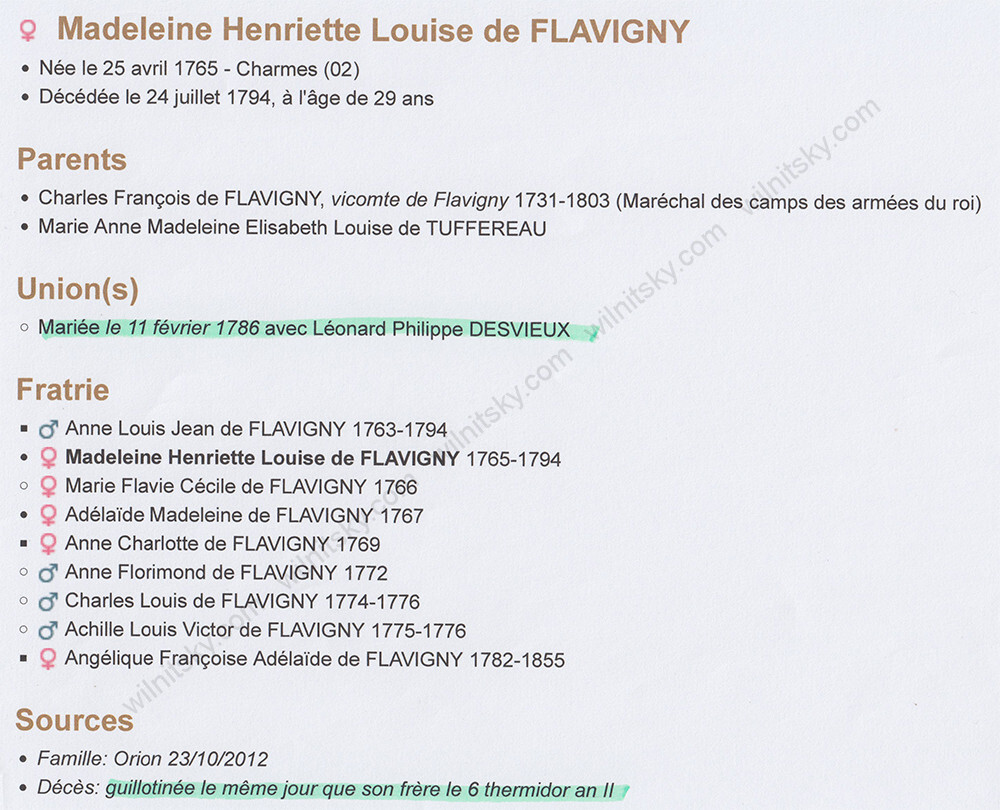 Louis Lié Périn-Salbreux «Comtesse Desvieux-Flavigny victim of the Great Terror»