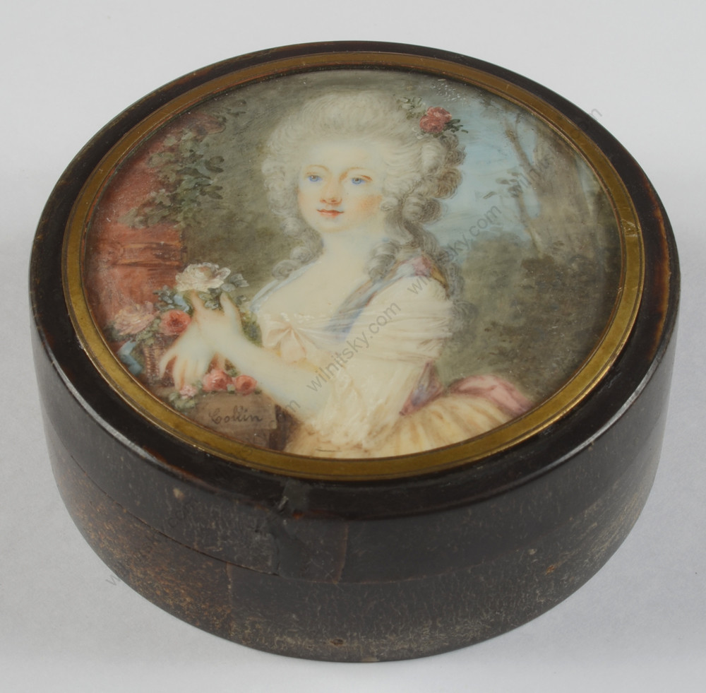 Yves Dominique Collin «Round box with miniature portrait of a lady», ca. 1790