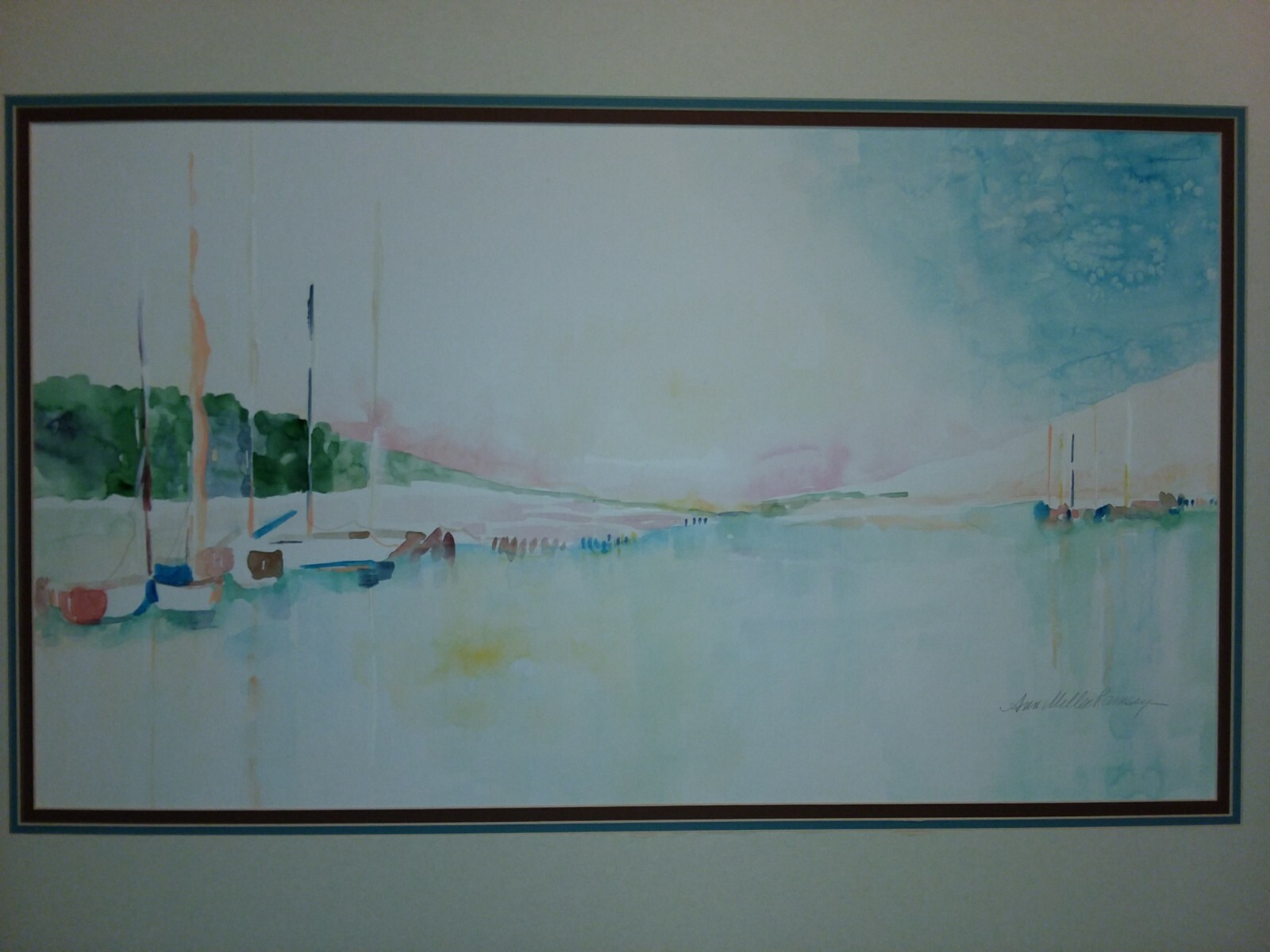 1980s Ann Miller Ramsey watercolor/ Museum Collections being sold