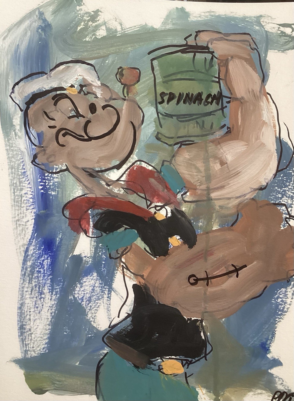 PDQ Artist Original Paintings Pop Art Cartoon Character Acrylic 9×12 Paper