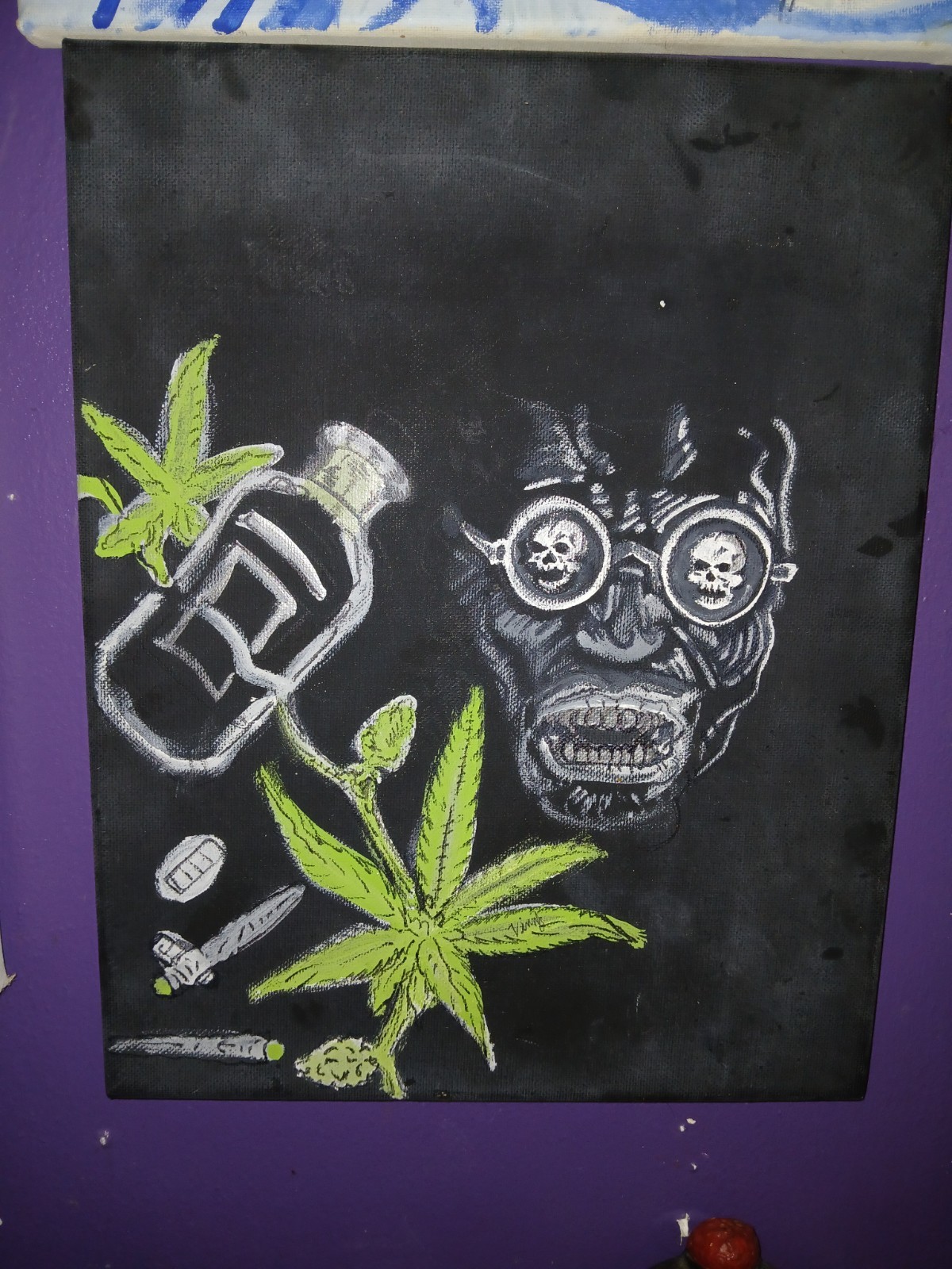 Hand Painted Three 6 Mafia Artwork On Large Canvas Painting Juicy J