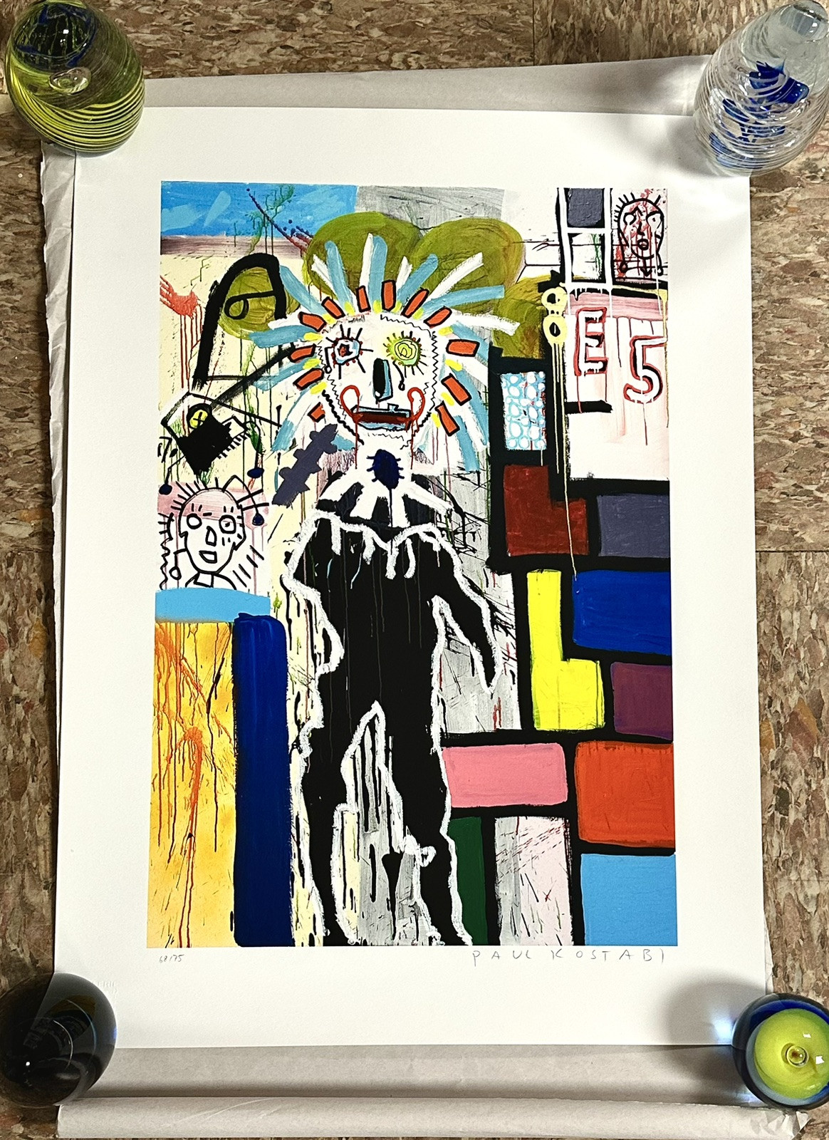 EXCELLENT COLORFUL PAUL KOSTABI HAND SIGNED & NUMBERED GICLEE ON HEAVY PAPER