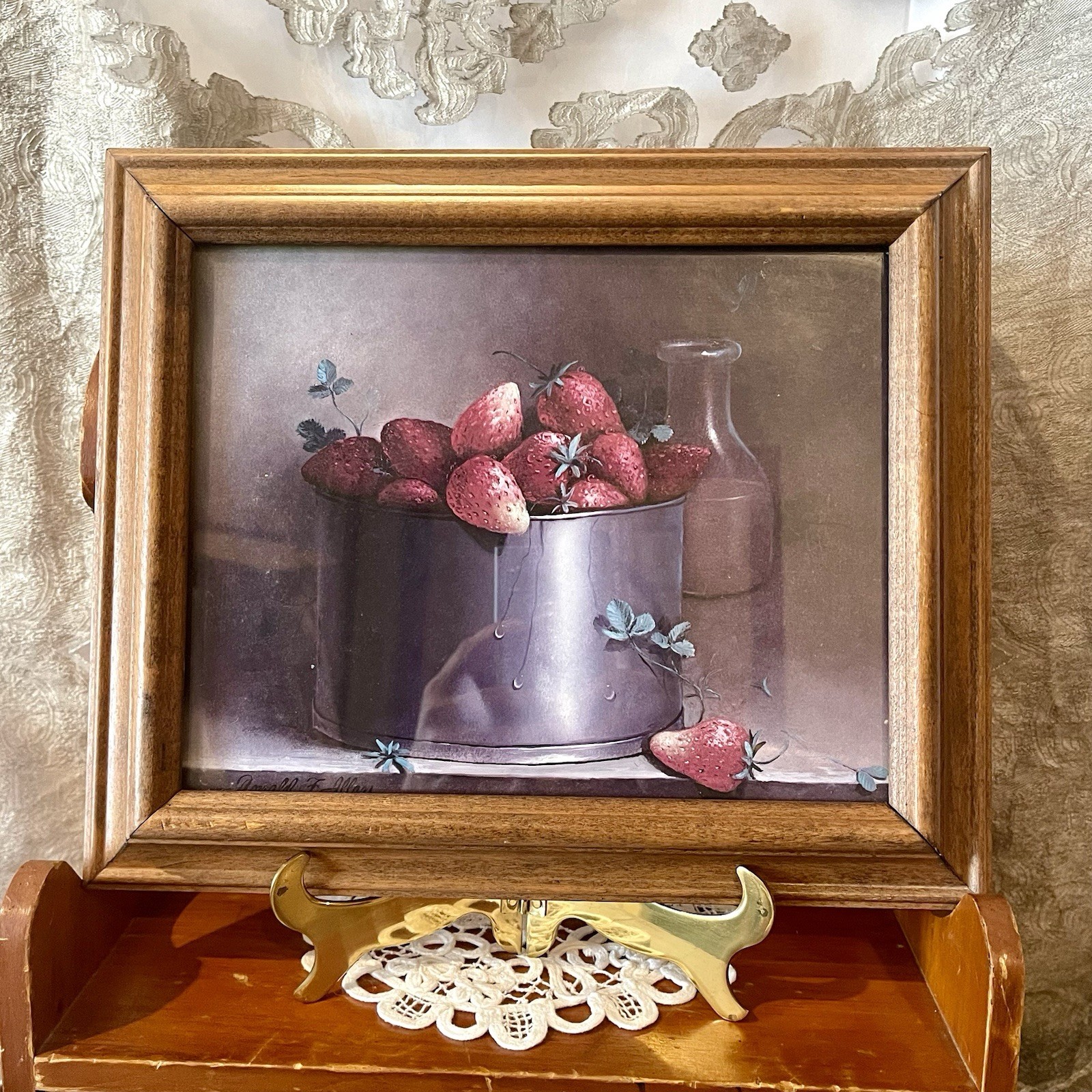 VTG Donald E. Allan Signed Print Of Strawberry Painting Titled ‘Strawberries’