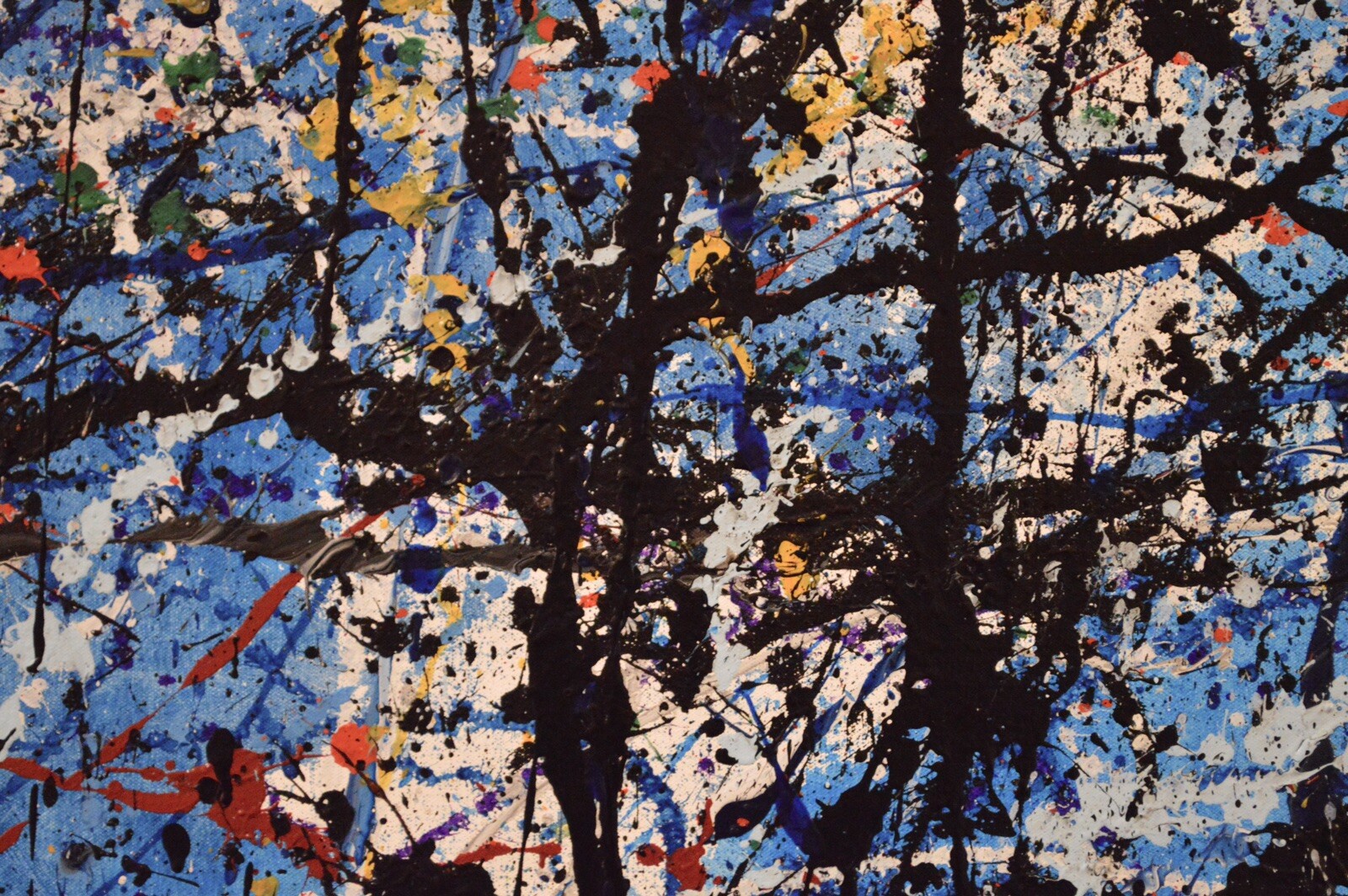 Pollock/Richter style Professional Painting 81” X 62”(6ft 9in)Abstract Modern XL