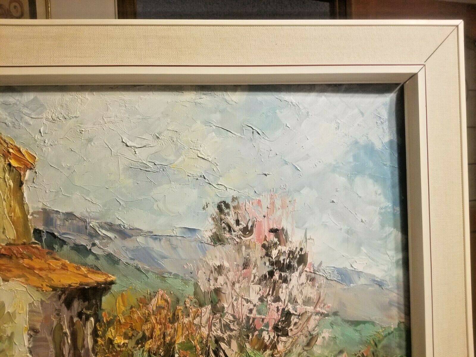 STRIKING GERMAN IMPRESSIONIST A/C PAINTING WOMAN SHEEP IN THE MOUNTAINS COTTAGE