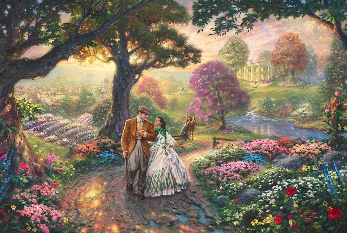 Thomas Kinkade ~ Gone With the Wind 18″ x 27″ G/P Lithograph on Archival Paper