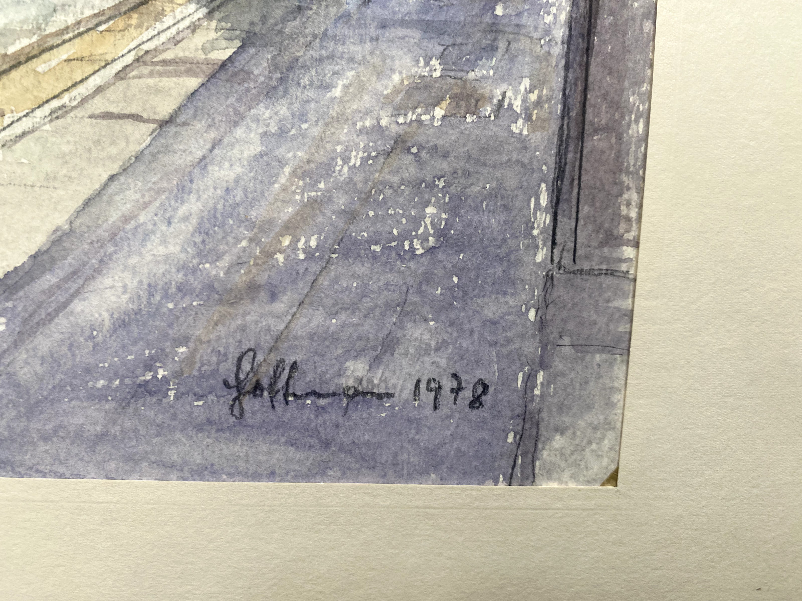 Watercolor Signed Hoffmann Nuremberg Elisabeth Church White Tower Old Town Car