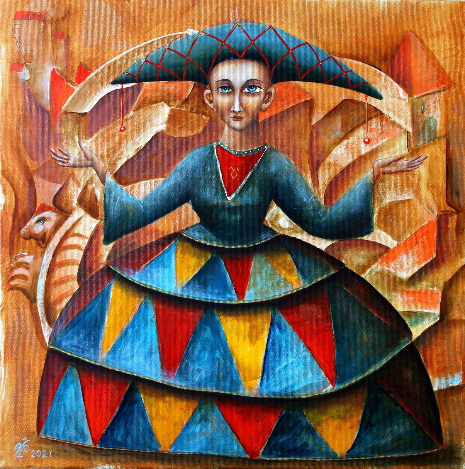 ORIGINAL OIL PAINTING canvas CONTEMPORARY abstract ART by Pronkin 2021 PUPPET