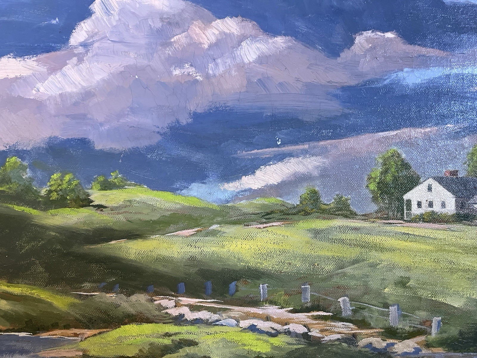 André Trainque Framed Oil Painting «Summer Cold Front» Landscape 29 x 23 Inches