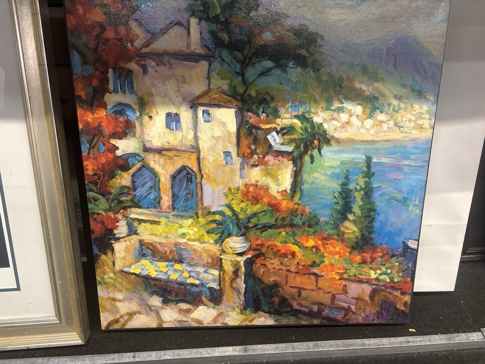 Impressionist Oil Painting on Canvas Mediterranean Villa Coastline Landscape Art