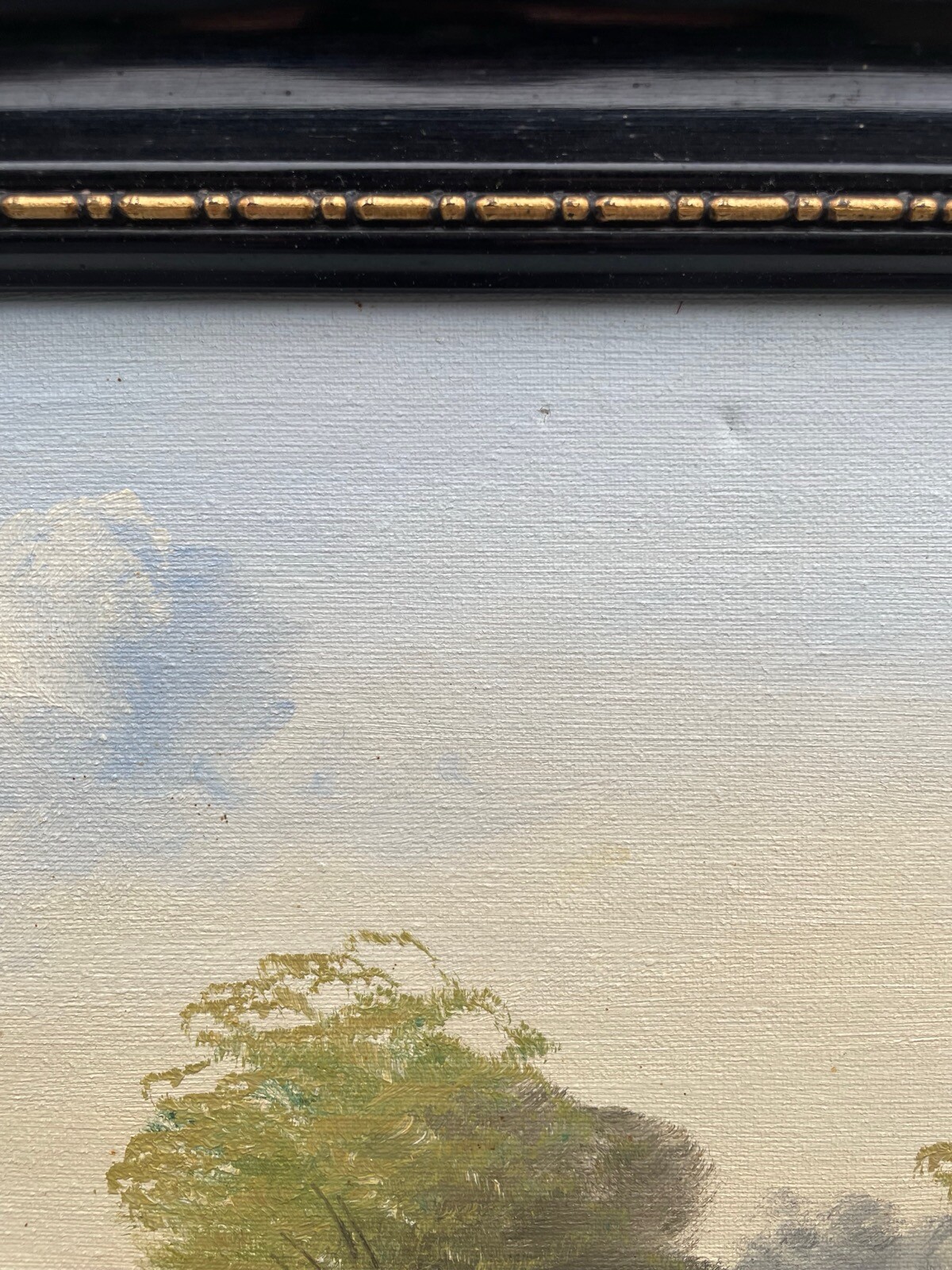Impressionist Landscape With Thatched Cottage By The River Oil Painting